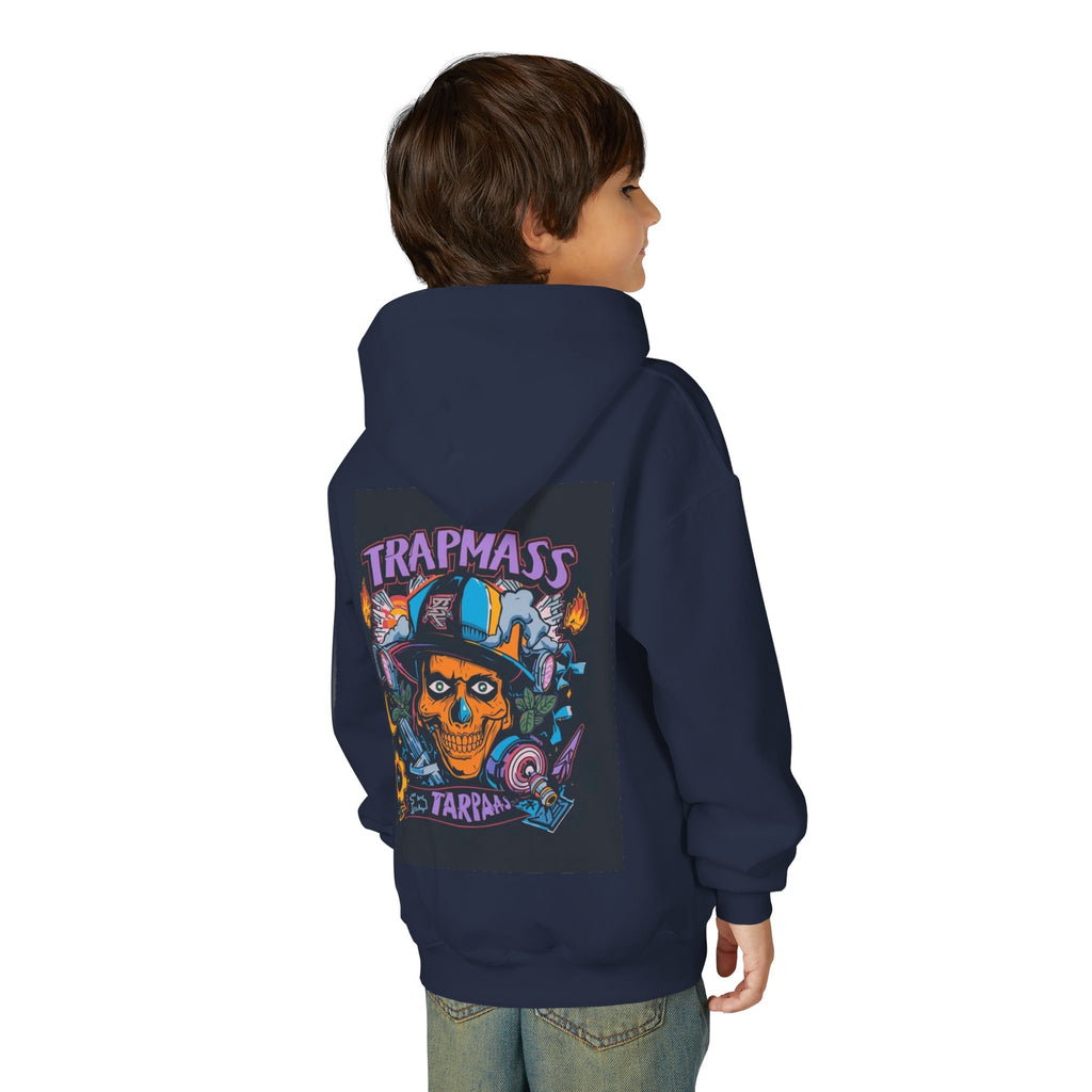 Trapmass Skull Graphic Hoodie — Youth Streetwear Rap-Inspired Pullover