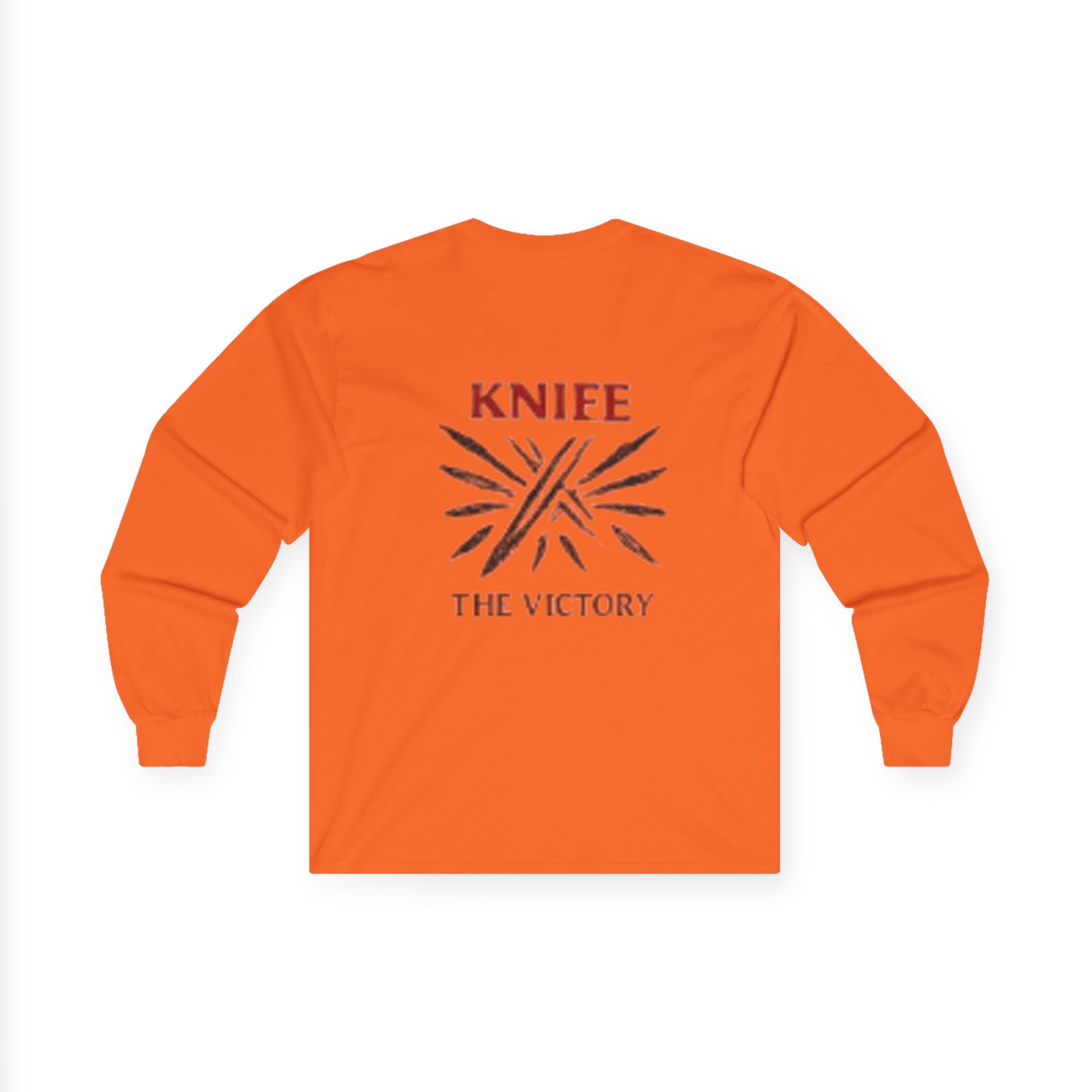 Trapmass Knife The Victory Long Sleeve Tee — Gothic Crest Graphic Shirt