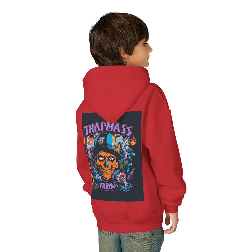 Trapmass Skull Graphic Hoodie — Youth Streetwear Rap-Inspired Pullover