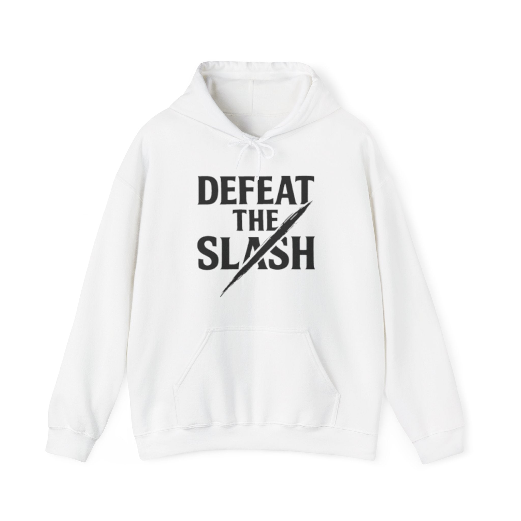 Defeat the Slash Hoodie – Graphic Streetwear Pullover (TrapMass Logo)