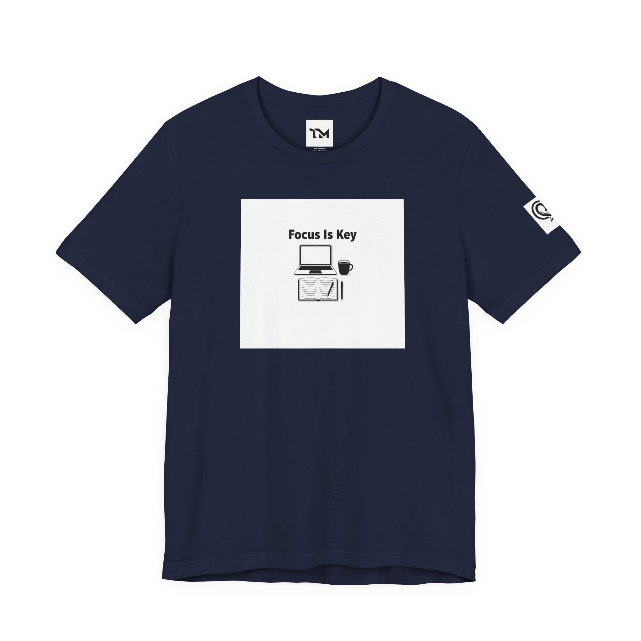 Focus Is Key Tee | WFH TRAPMASS workspace tee, minimal motivational typography