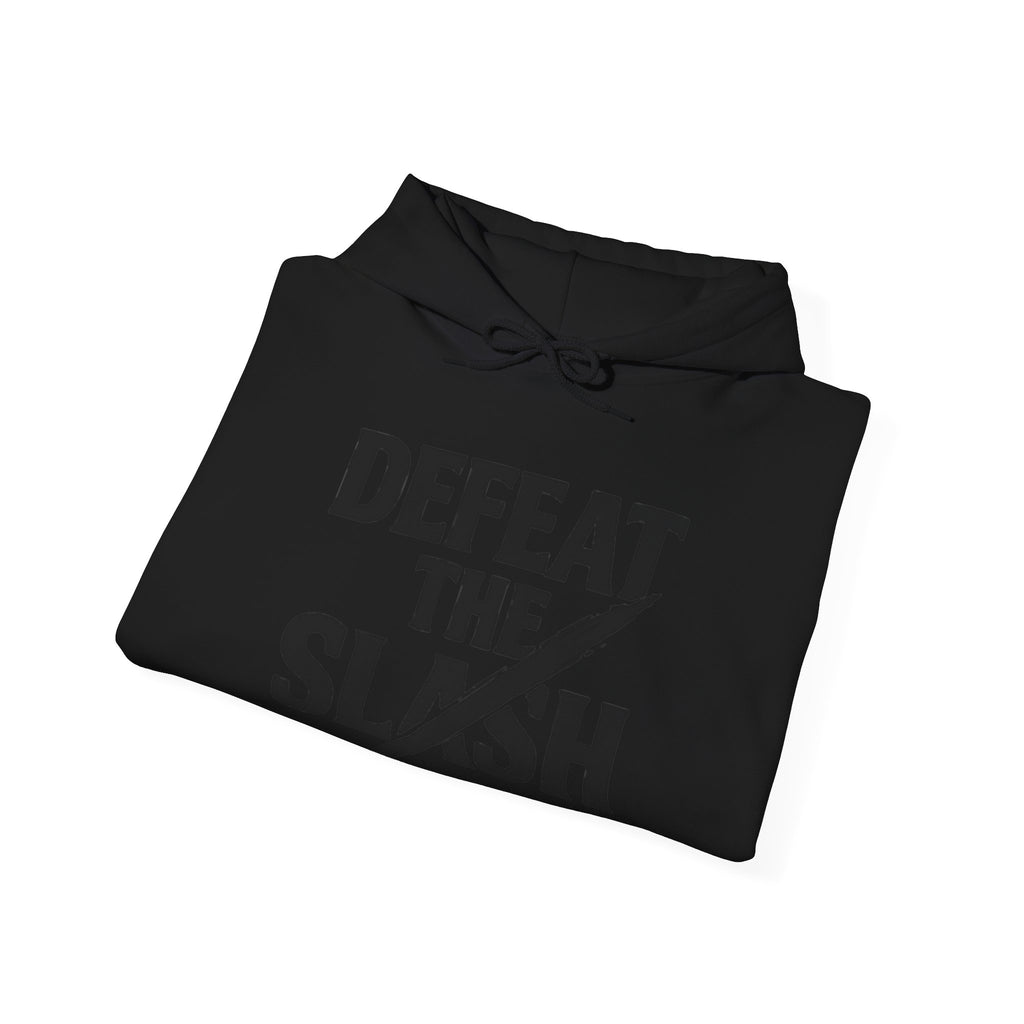 Defeat the Slash Hoodie – Graphic Streetwear Pullover (TrapMass Logo)
