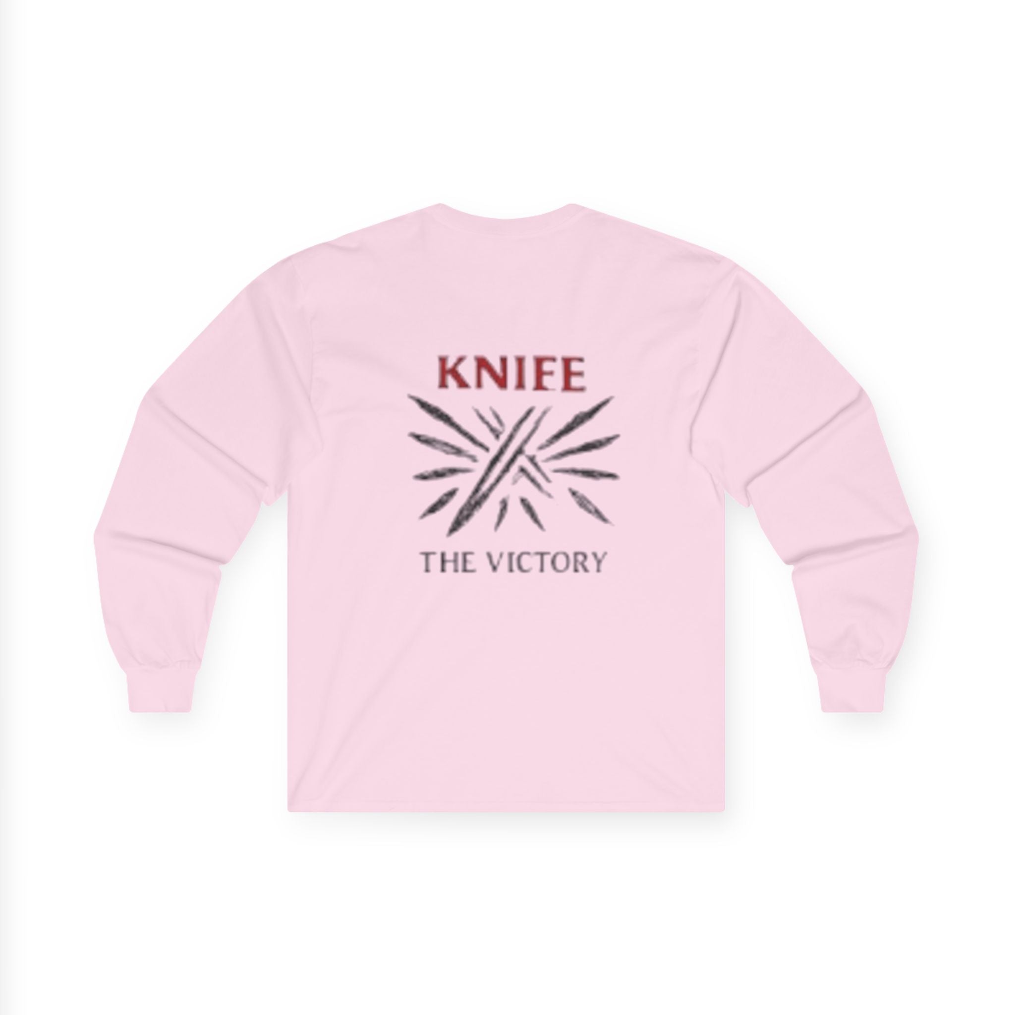 Trapmass Knife The Victory Long Sleeve Tee — Gothic Crest Graphic Shirt