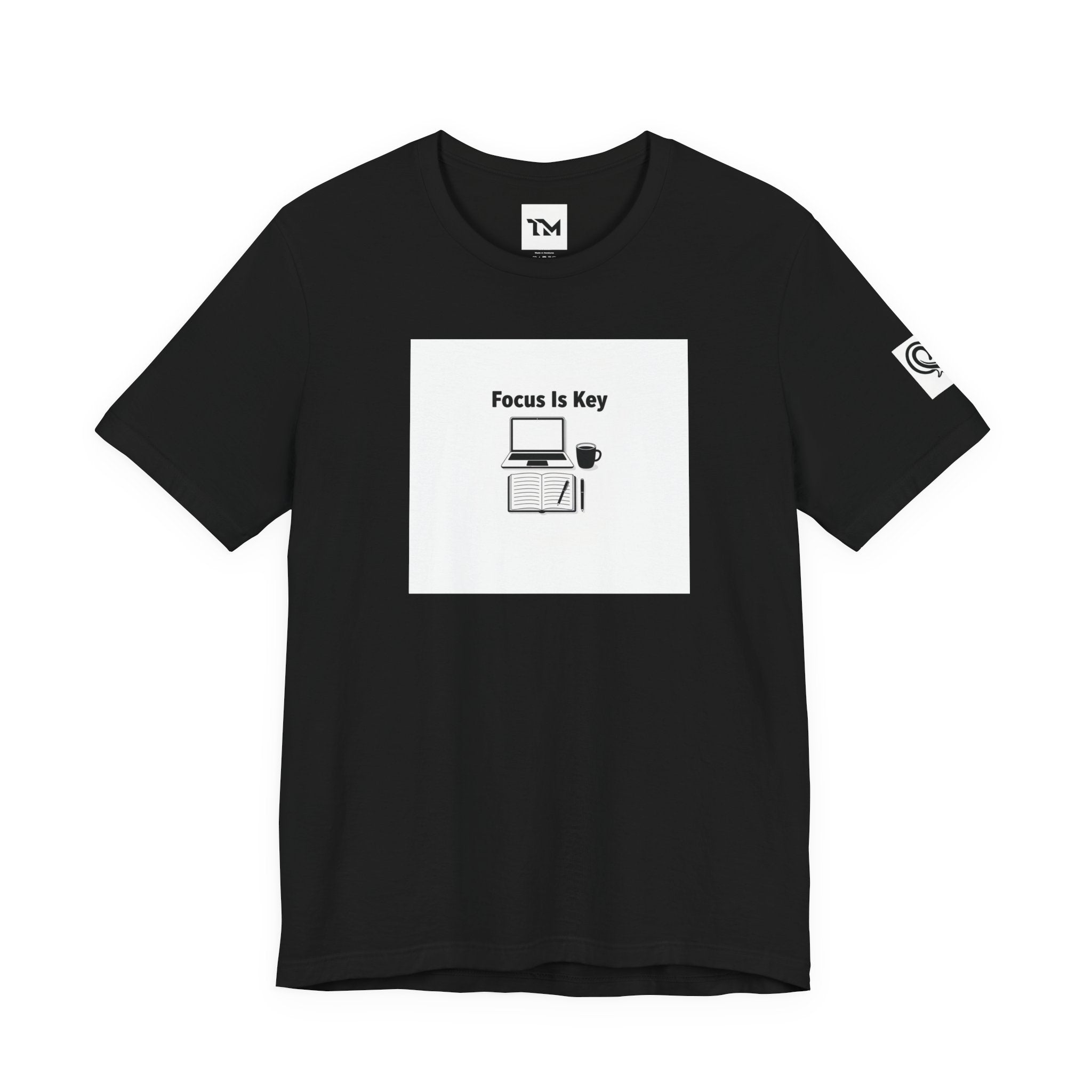 Focus Is Key Tee | WFH TRAPMASS workspace tee, minimal motivational typography