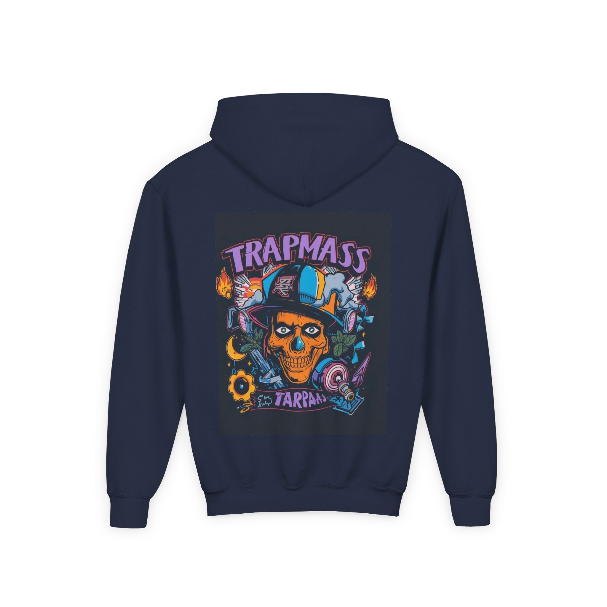 Trapmass Skull Graphic Hoodie — Youth Streetwear Rap-Inspired Pullover