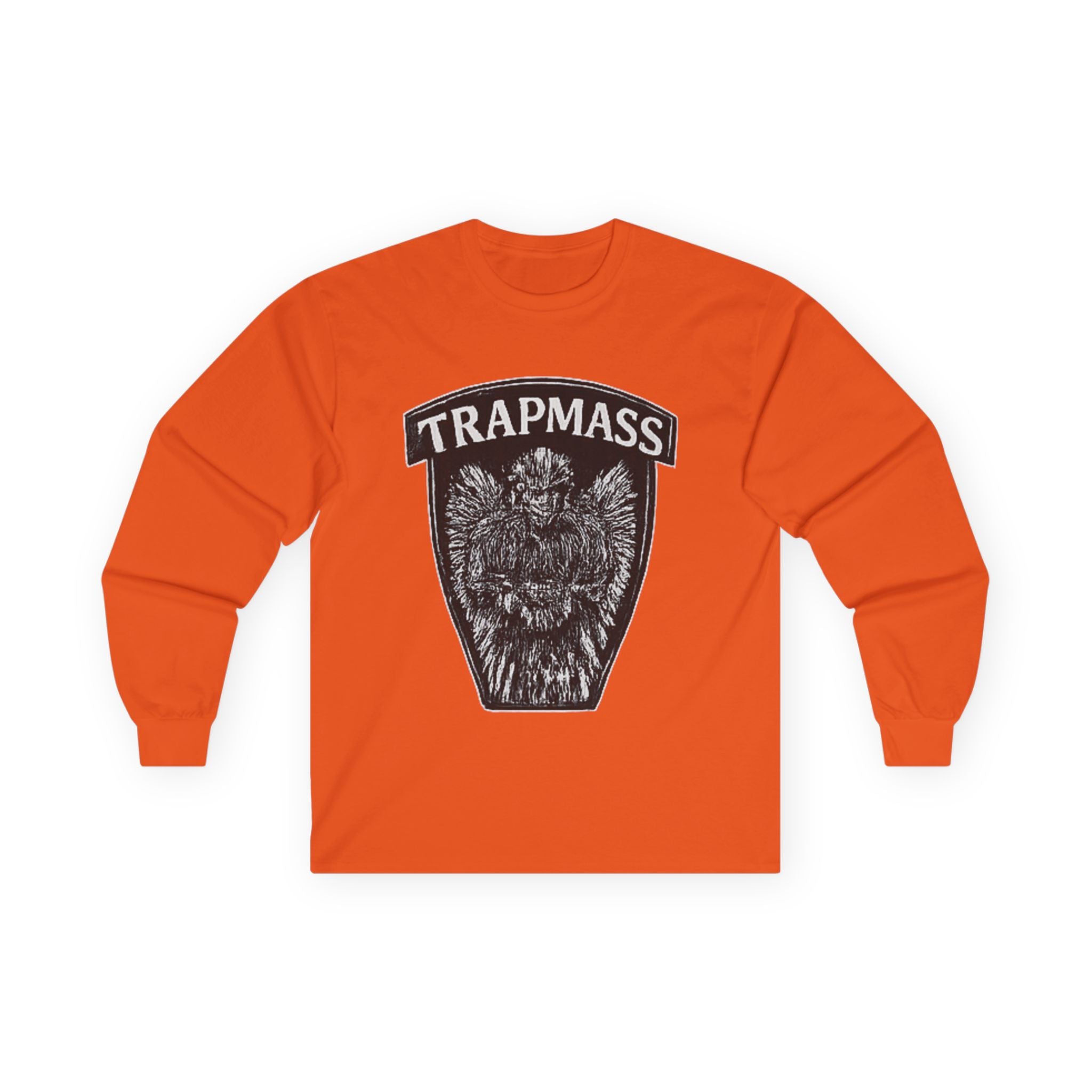 Trapmass Knife The Victory Long Sleeve Tee — Gothic Crest Graphic Shirt
