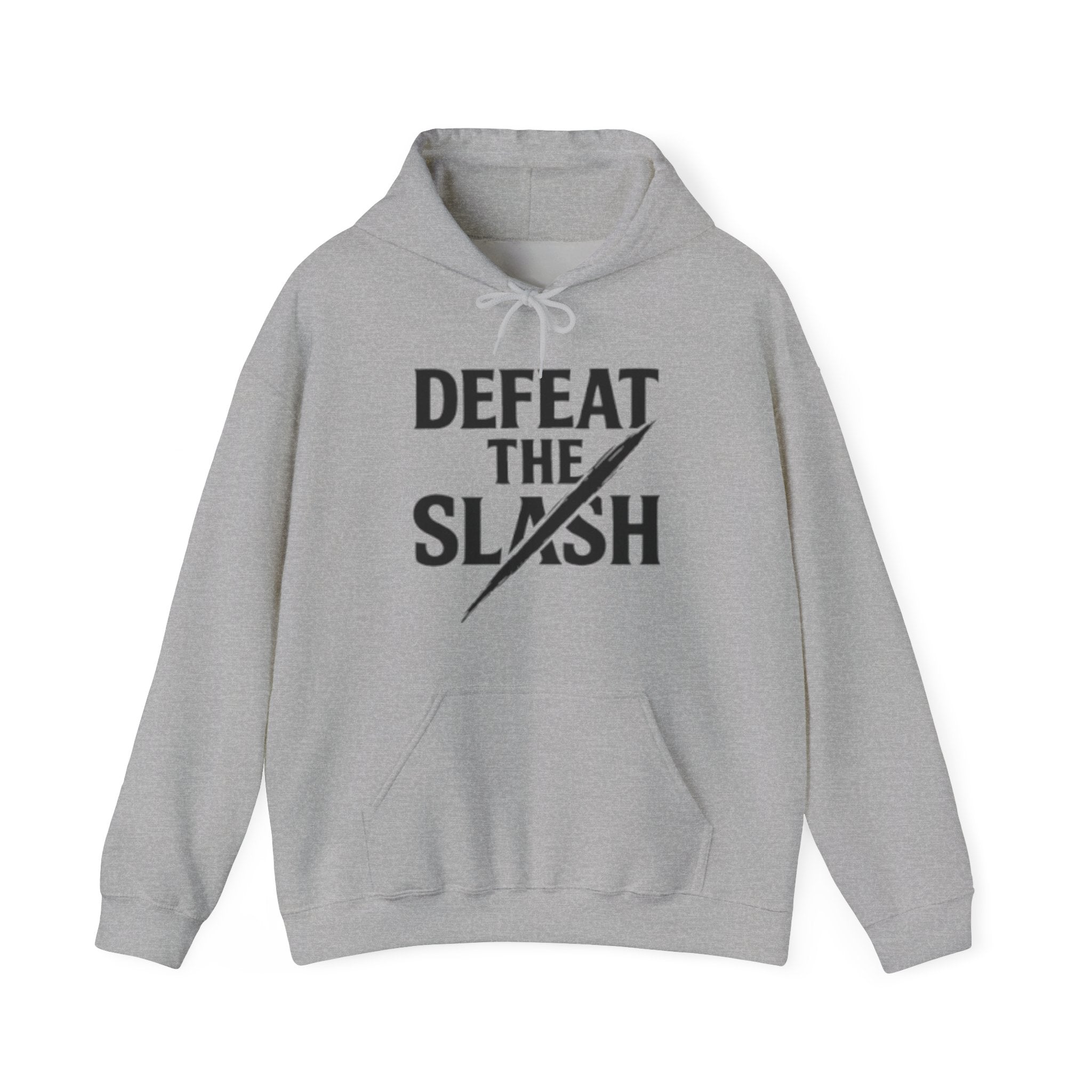 Defeat the Slash Hoodie – Graphic Streetwear Pullover (TrapMass Logo)