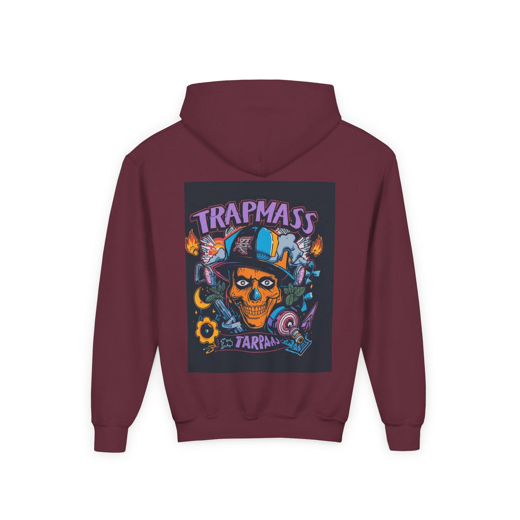 Trapmass Skull Graphic Hoodie — Youth Streetwear Rap-Inspired Pullover