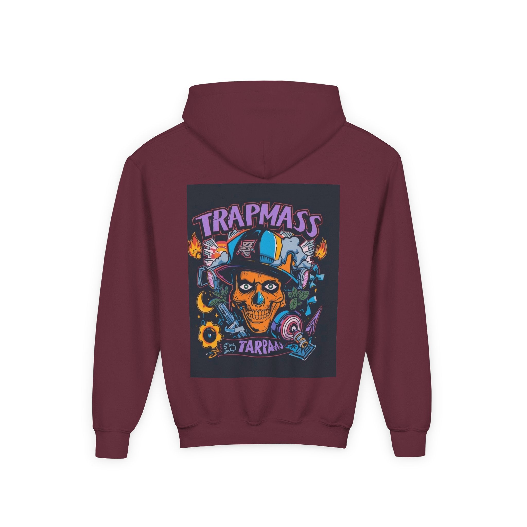 Trapmass Skull Graphic Hoodie — Youth Streetwear Rap-Inspired Pullover