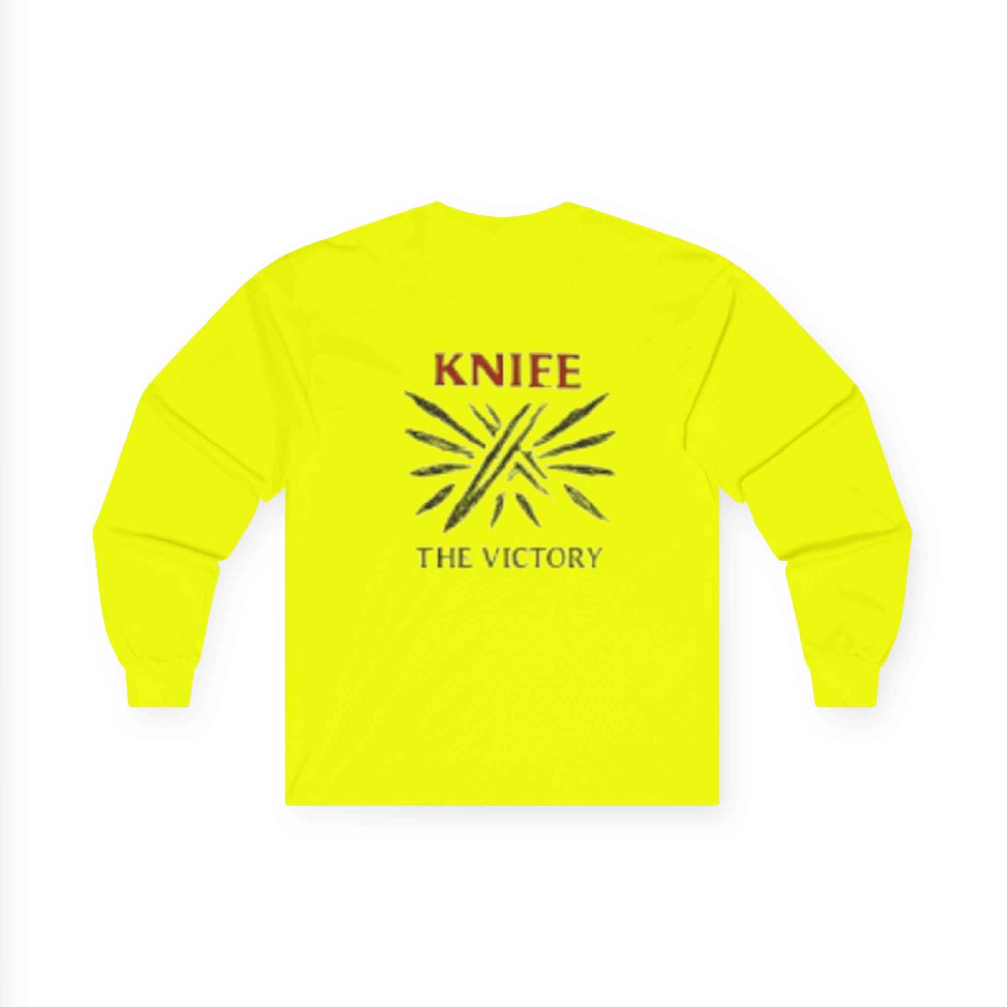 Trapmass Knife The Victory Long Sleeve Tee — Gothic Crest Graphic Shirt
