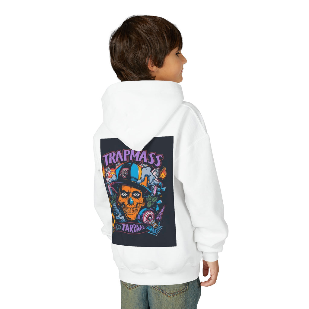 Trapmass Skull Graphic Hoodie — Youth Streetwear Rap-Inspired Pullover