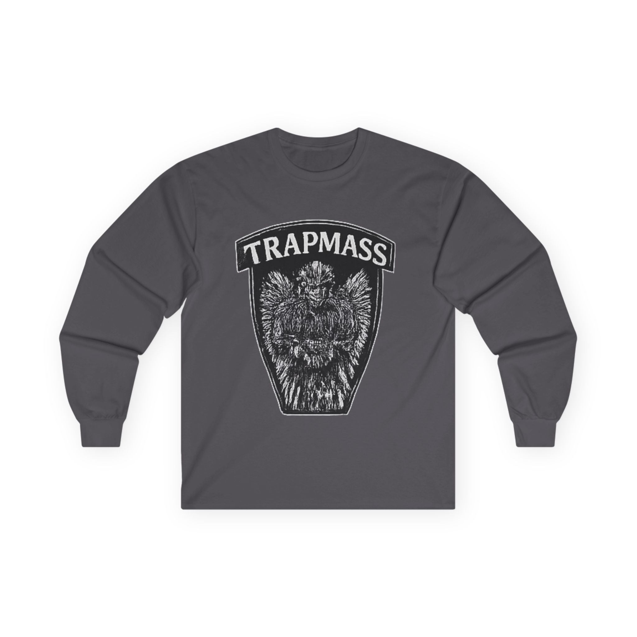 Trapmass Knife The Victory Long Sleeve Tee — Gothic Crest Graphic Shirt