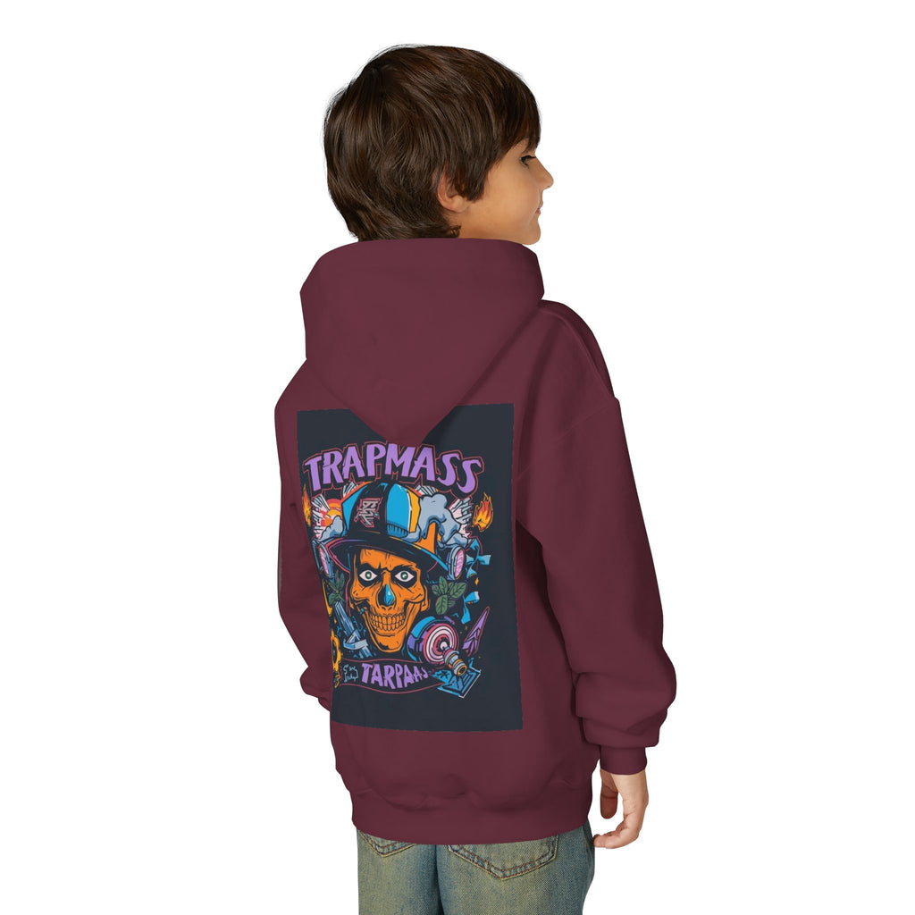 Trapmass Skull Graphic Hoodie — Youth Streetwear Rap-Inspired Pullover