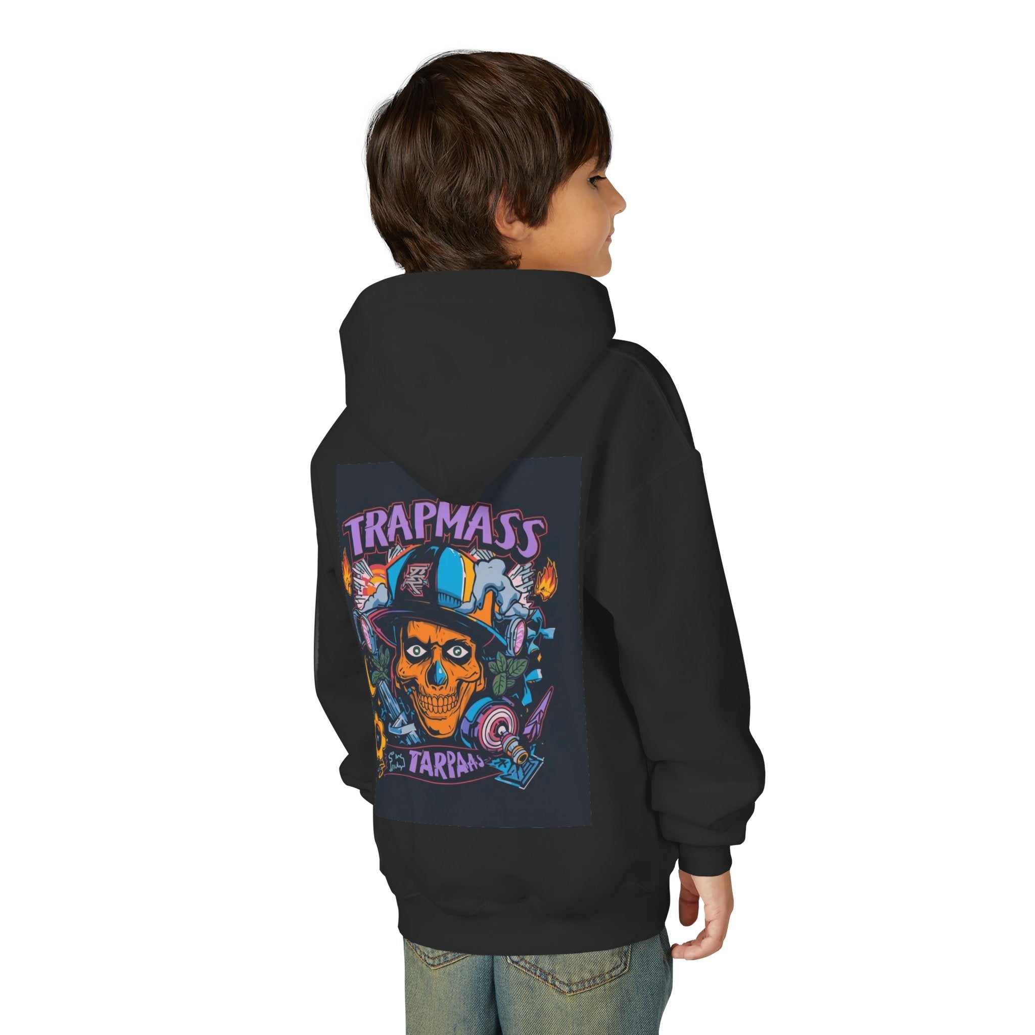 Trapmass Skull Graphic Hoodie — Youth Streetwear Rap-Inspired Pullover