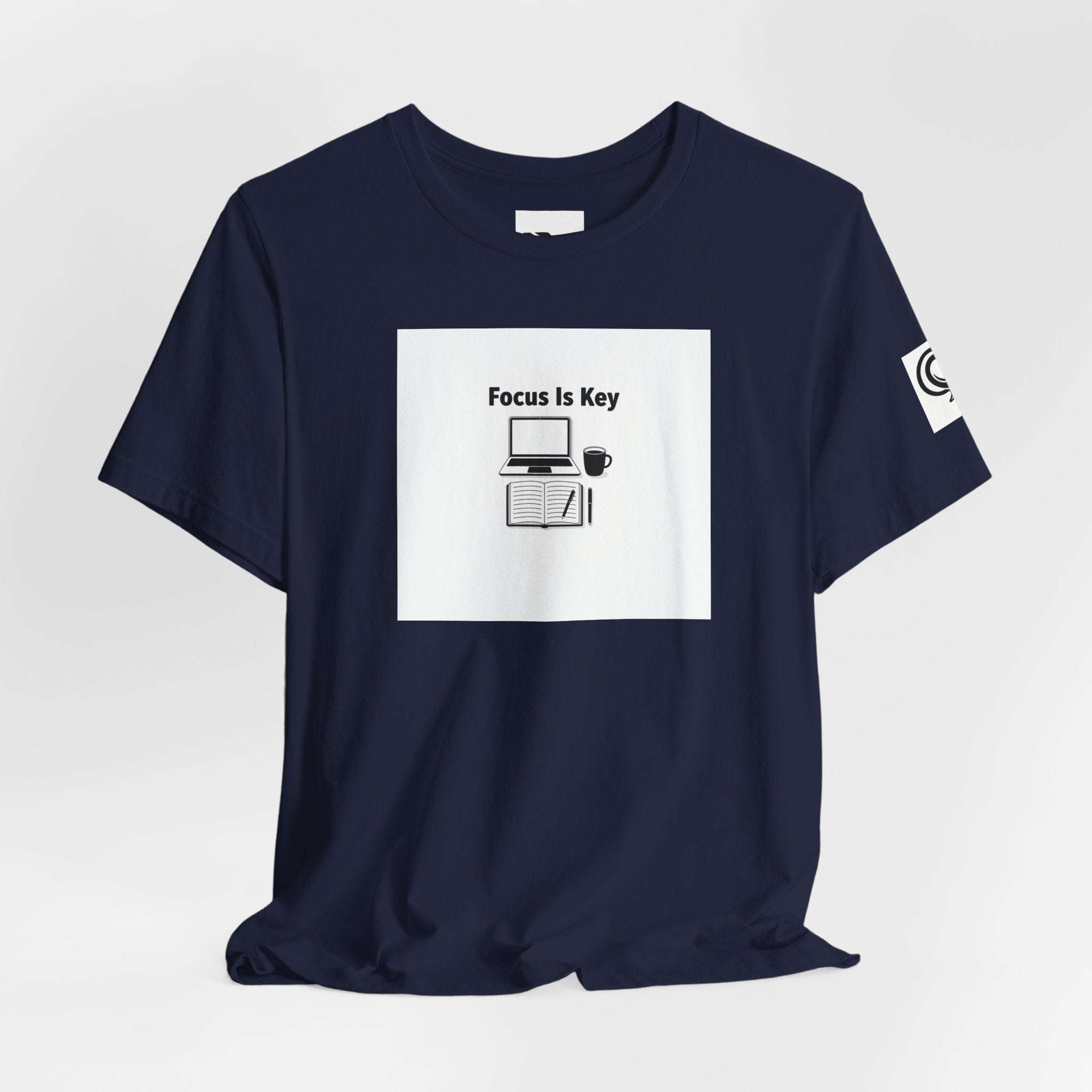 Focus Is Key Tee | WFH TRAPMASS workspace tee, minimal motivational typography