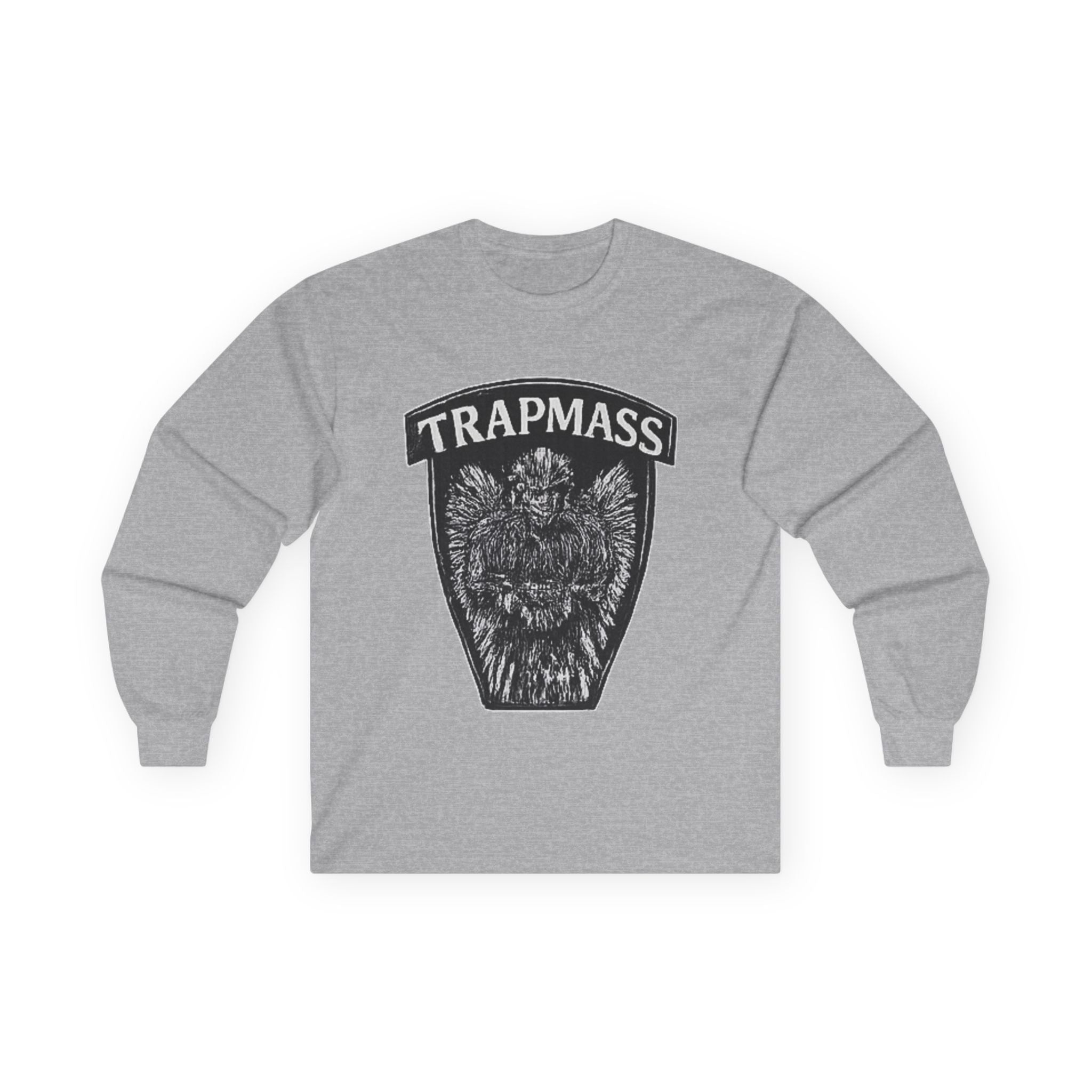 Trapmass Knife The Victory Long Sleeve Tee — Gothic Crest Graphic Shirt