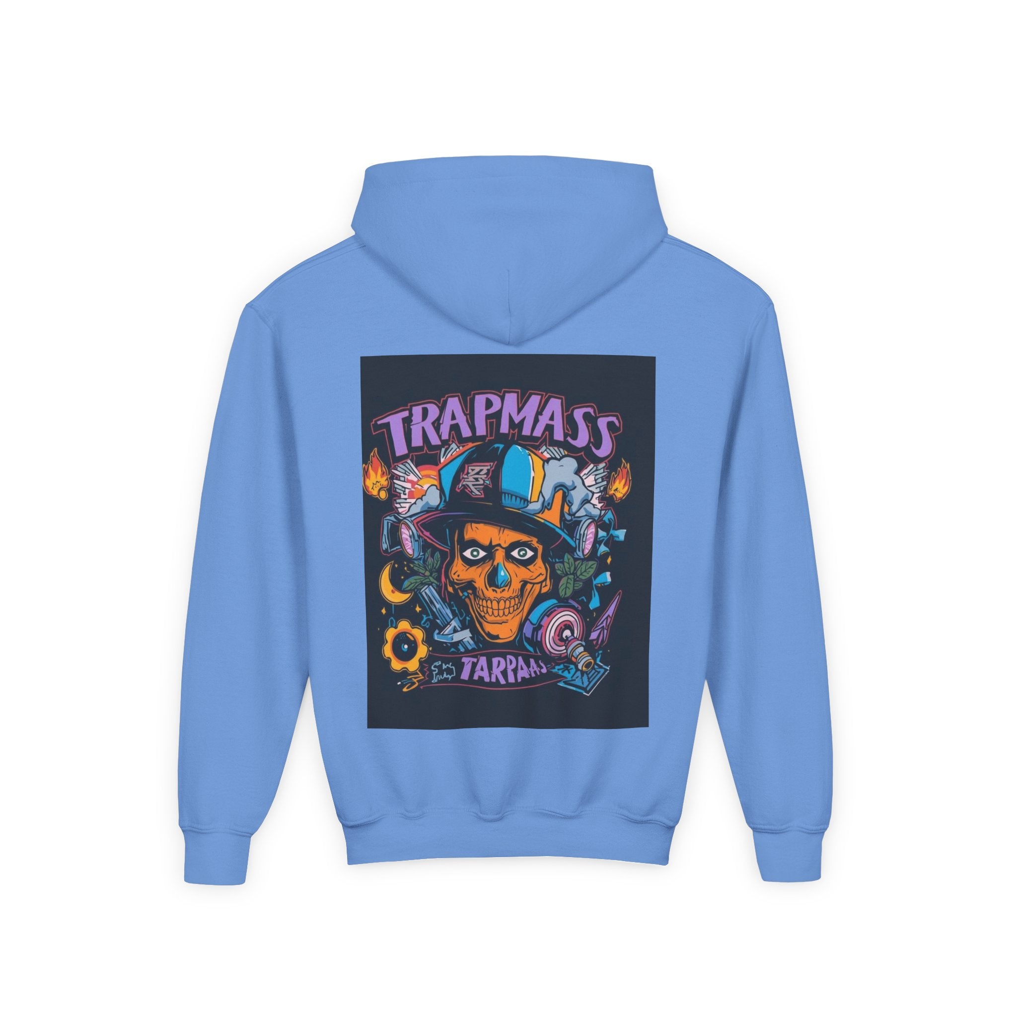 Trapmass Skull Graphic Hoodie — Youth Streetwear Rap-Inspired Pullover