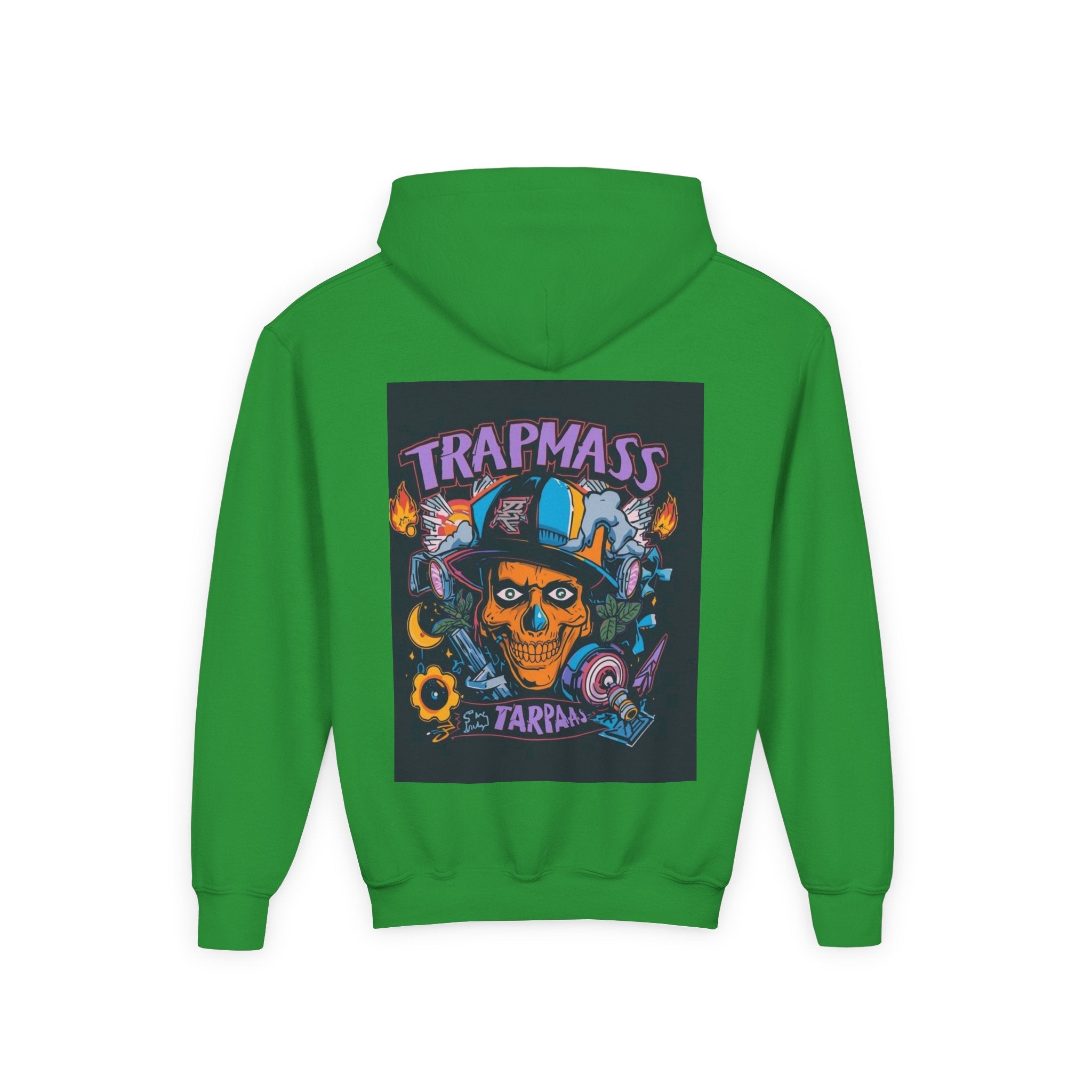 Trapmass Skull Graphic Hoodie — Youth Streetwear Rap-Inspired Pullover