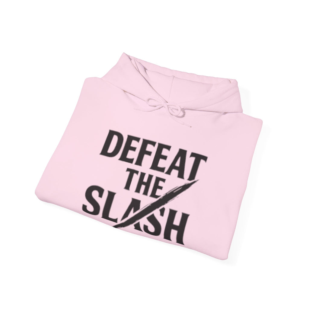 Defeat the Slash Hoodie – Graphic Streetwear Pullover (TrapMass Logo)