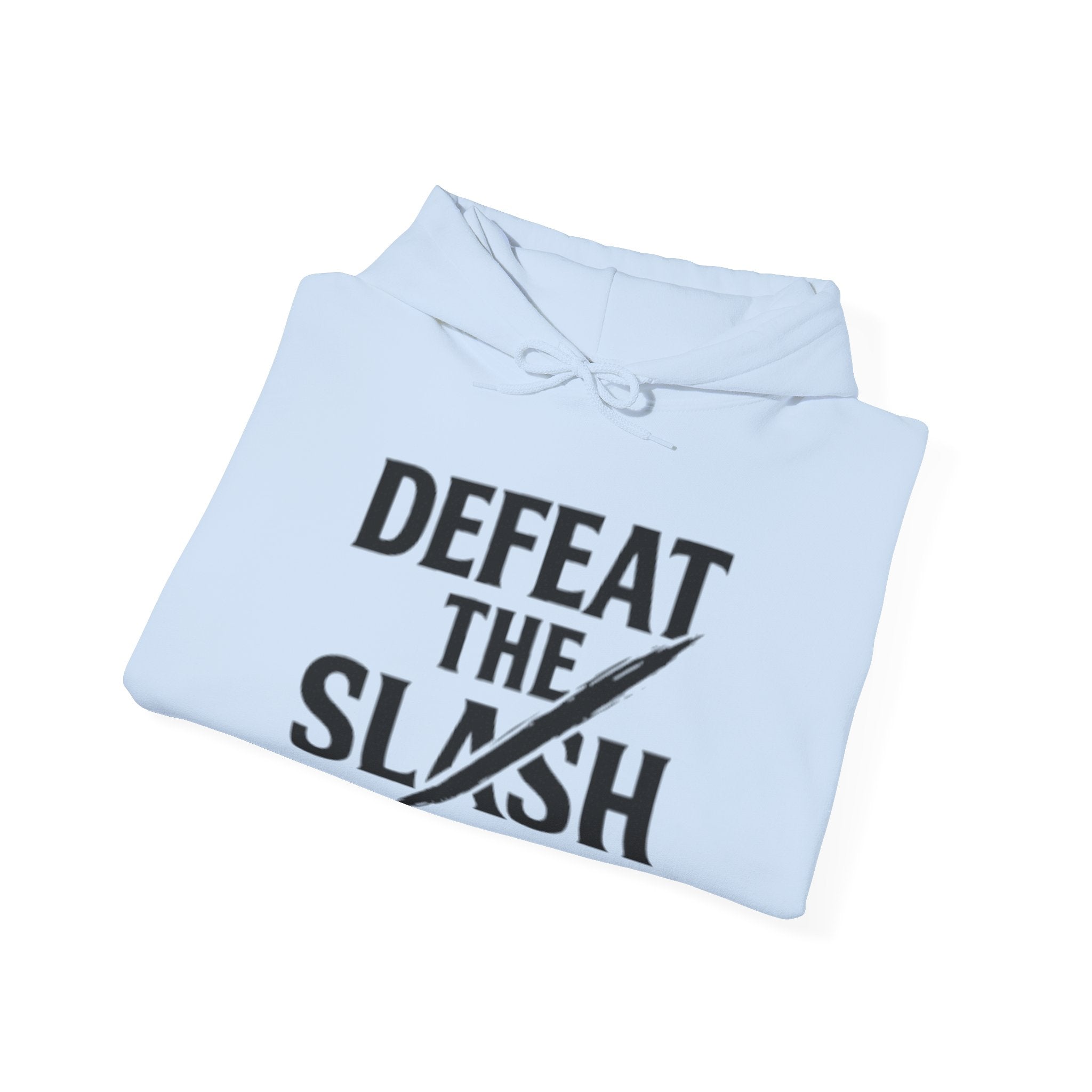 Defeat the Slash Hoodie – Graphic Streetwear Pullover (TrapMass Logo)