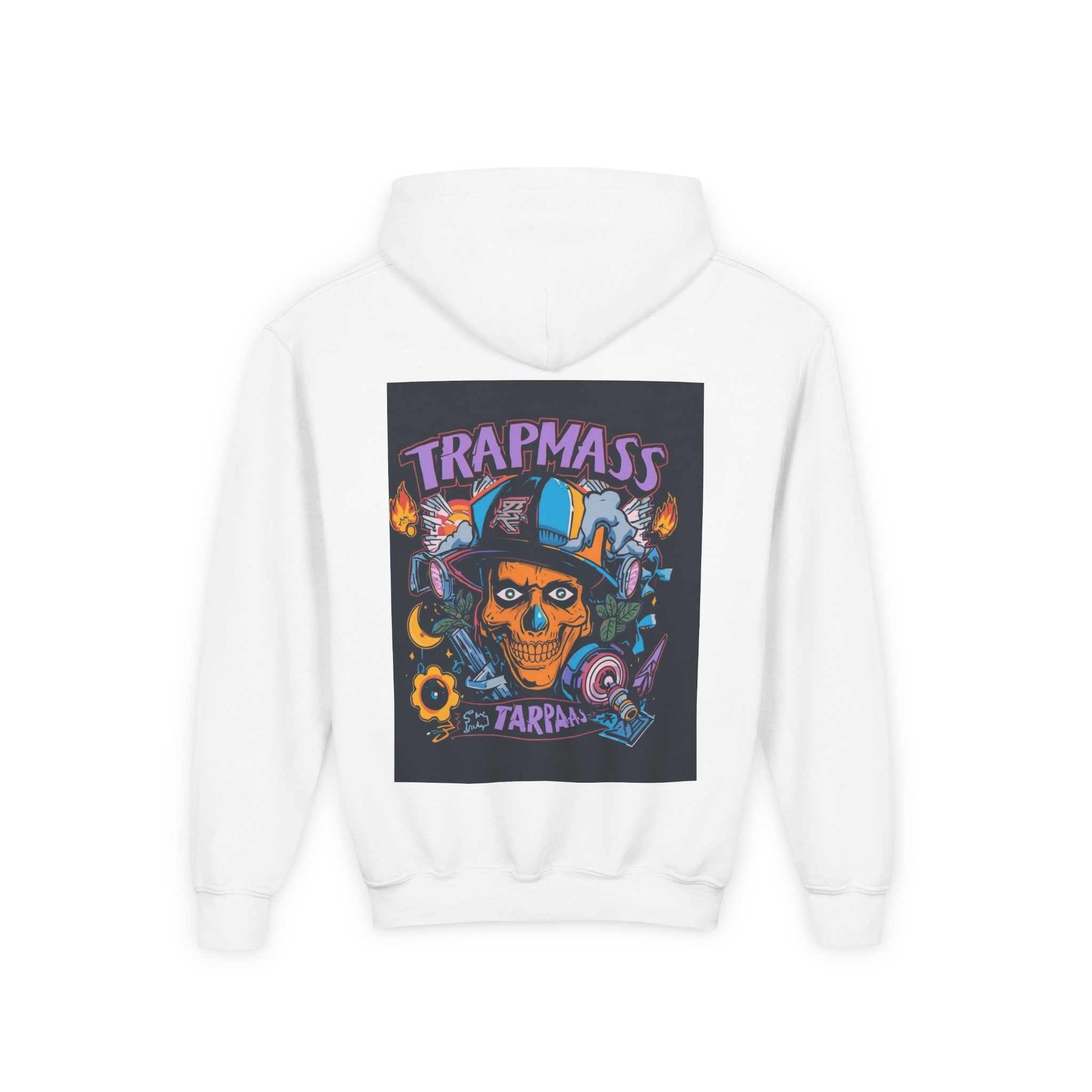 Trapmass Skull Graphic Hoodie — Youth Streetwear Rap-Inspired Pullover