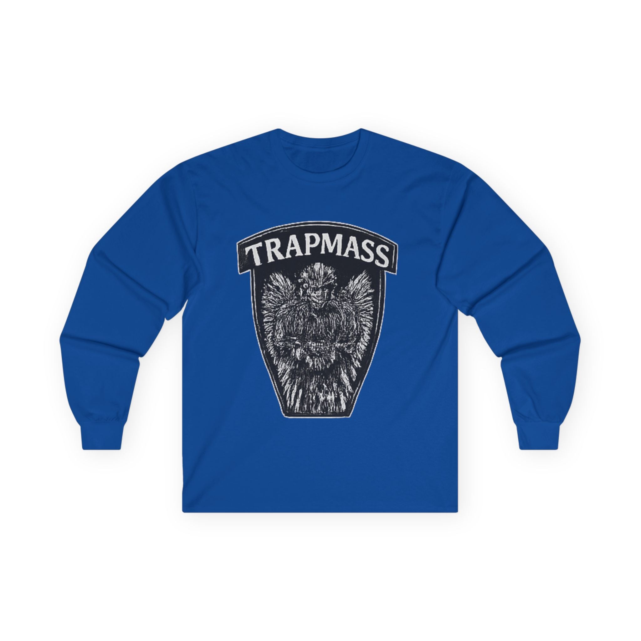 Trapmass Knife The Victory Long Sleeve Tee — Gothic Crest Graphic Shirt
