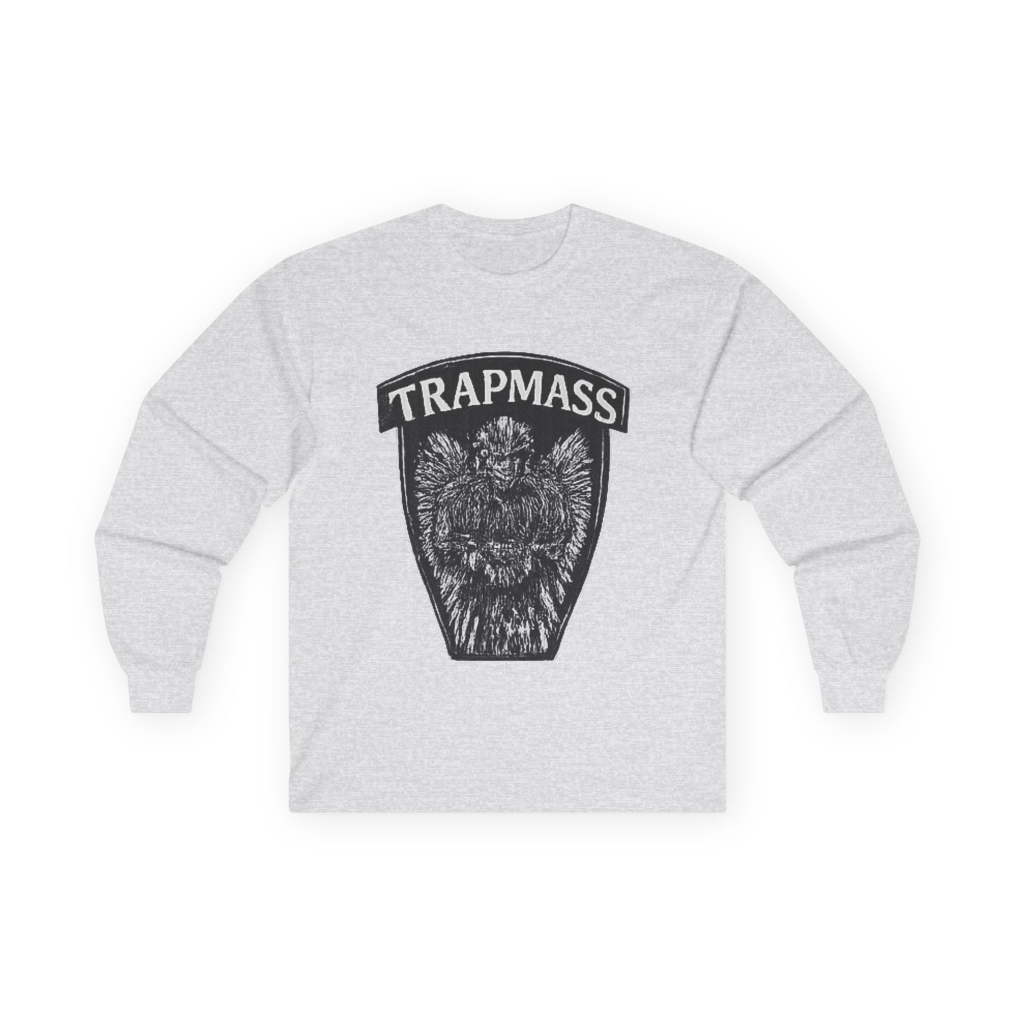 Trapmass Knife The Victory Long Sleeve Tee — Gothic Crest Graphic Shirt
