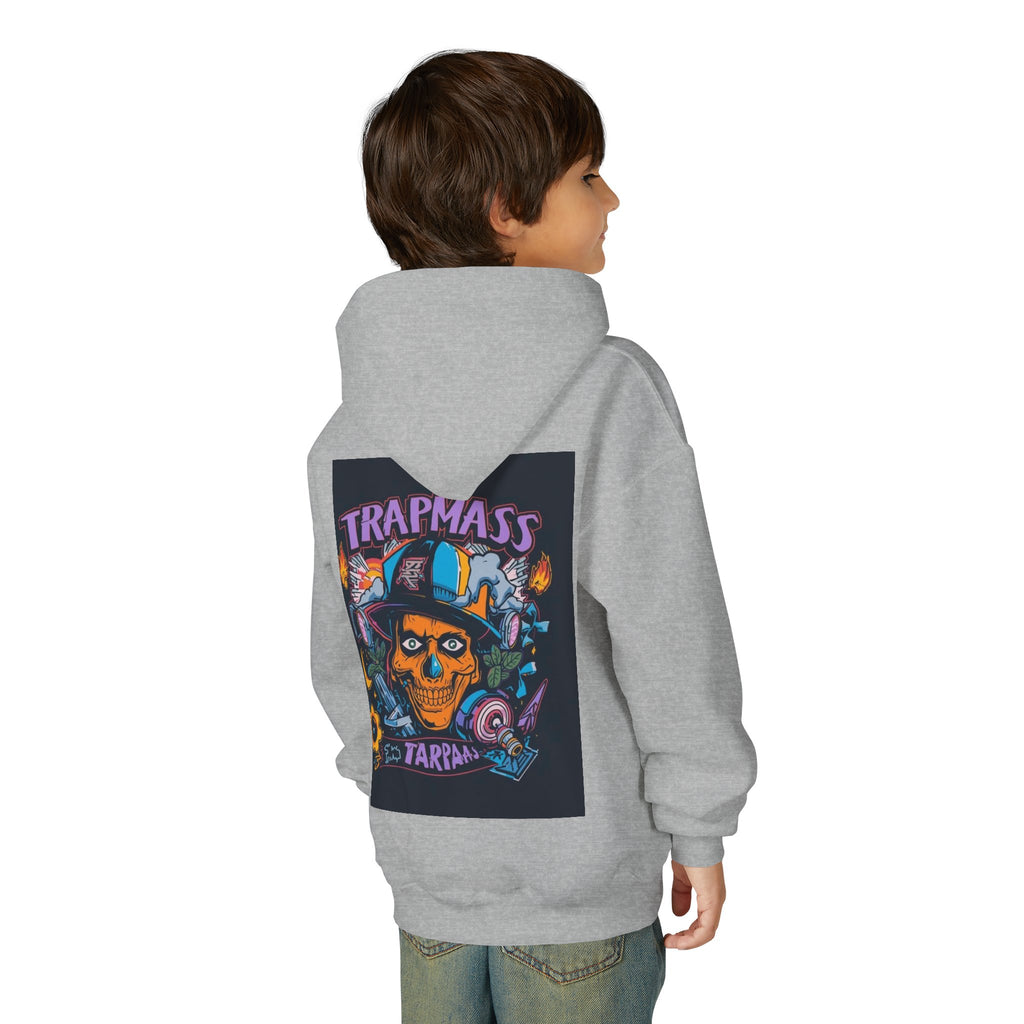 Trapmass Skull Graphic Hoodie — Youth Streetwear Rap-Inspired Pullover