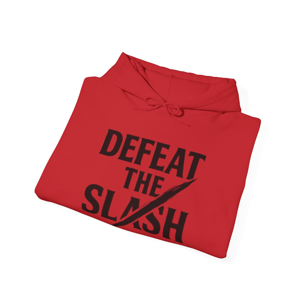 Defeat the Slash Hoodie – Graphic Streetwear Pullover (TrapMass Logo)