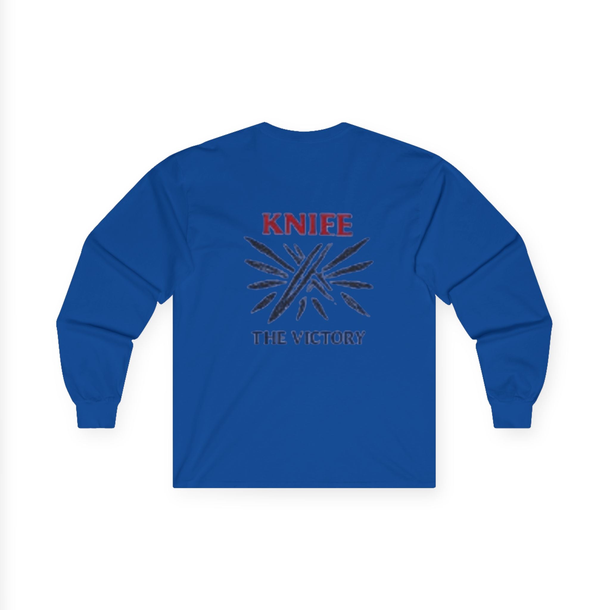 Trapmass Knife The Victory Long Sleeve Tee — Gothic Crest Graphic Shirt