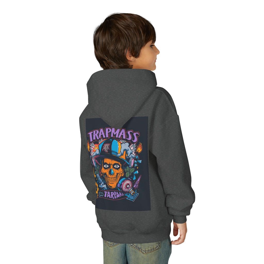 Trapmass Skull Graphic Hoodie — Youth Streetwear Rap-Inspired Pullover