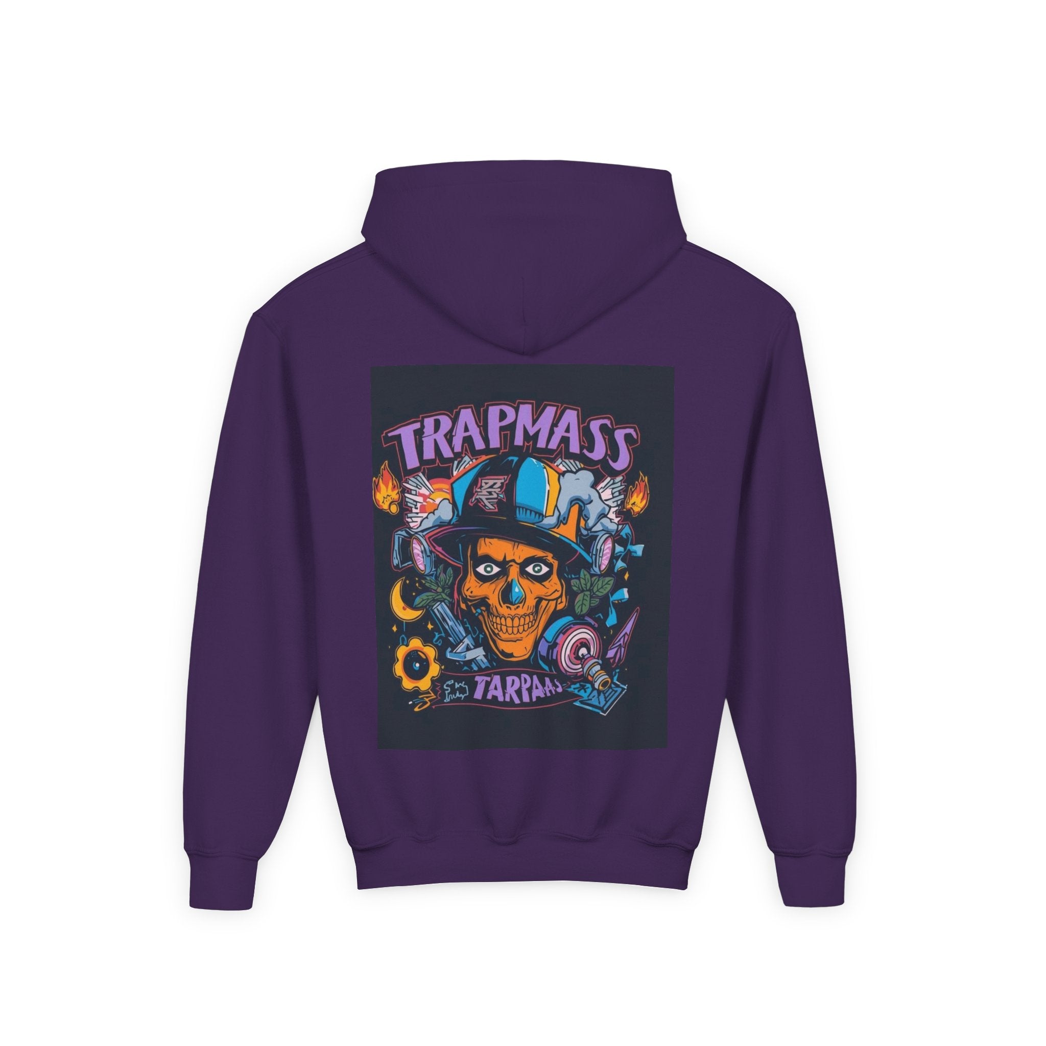 Trapmass Skull Graphic Hoodie — Youth Streetwear Rap-Inspired Pullover