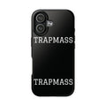 TRAPMASS Bold Text Tough Phone Case — Durable Black Protective Cover for Hip Hop Fans