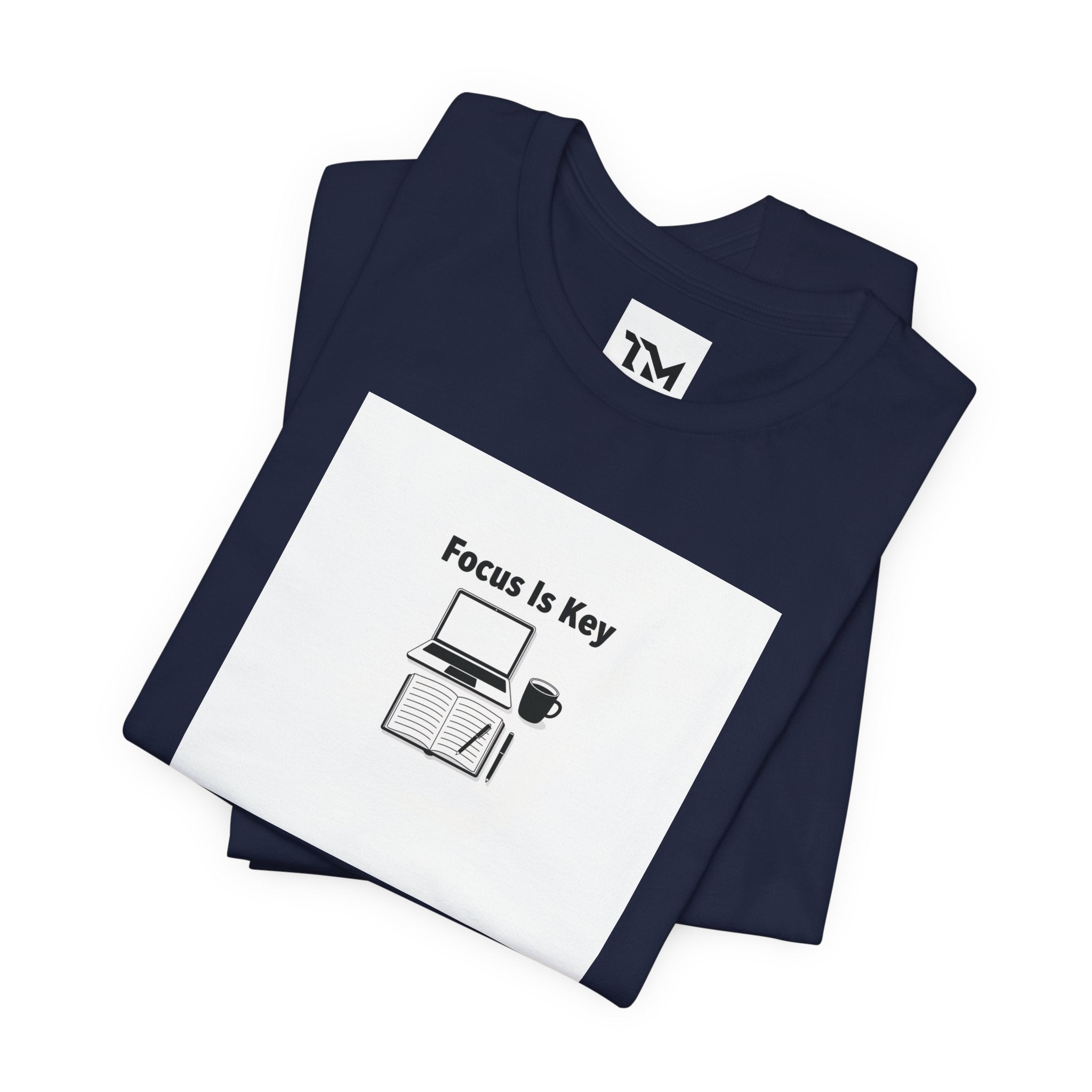 Focus Is Key Tee | WFH TRAPMASS workspace tee, minimal motivational typography