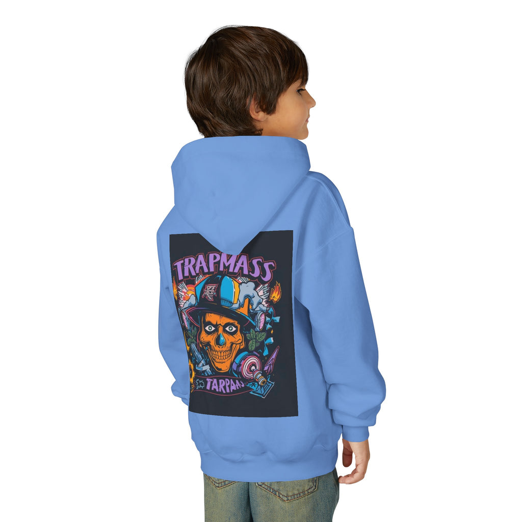 Trapmass Skull Graphic Hoodie — Youth Streetwear Rap-Inspired Pullover