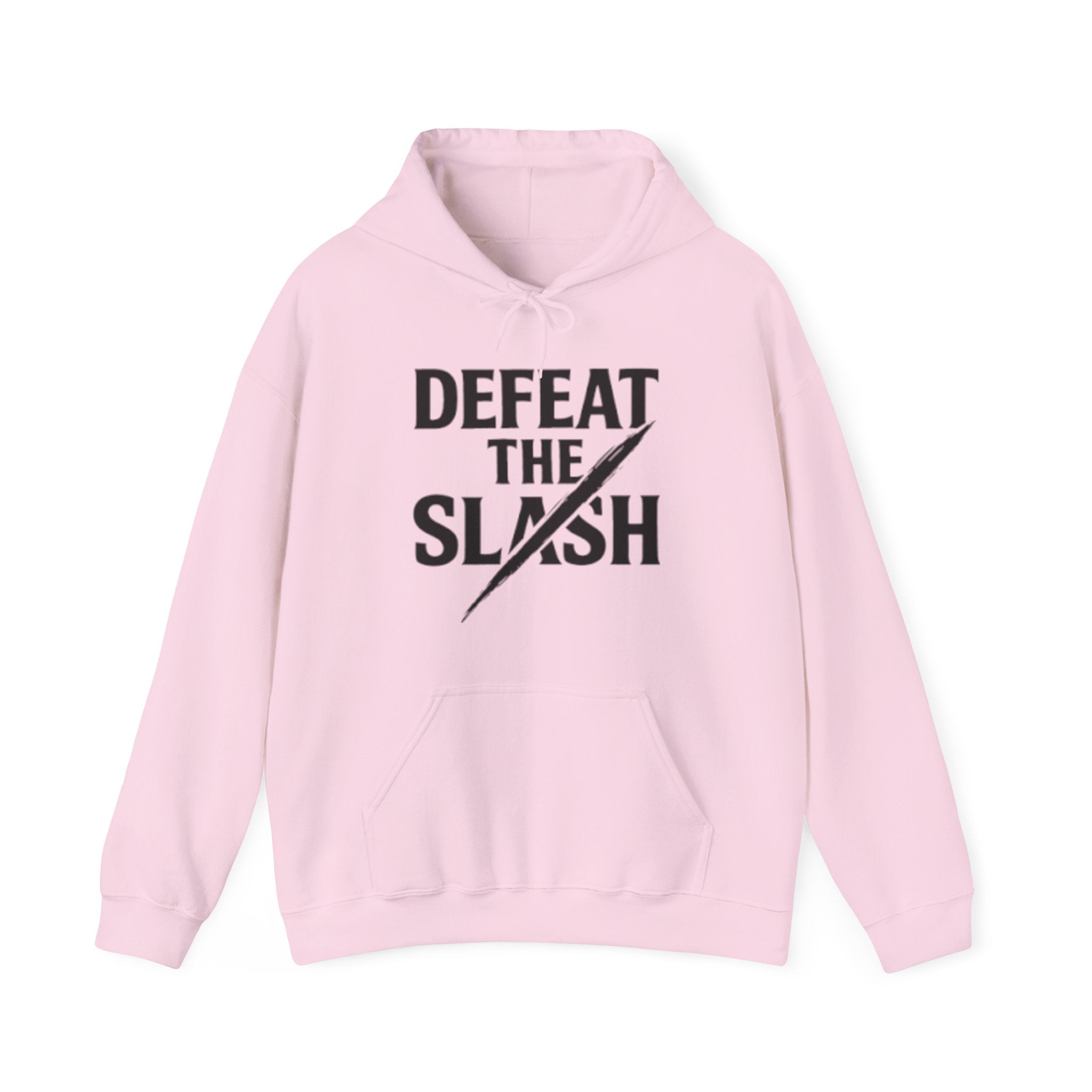 Defeat the Slash Hoodie – Graphic Streetwear Pullover (TrapMass Logo)