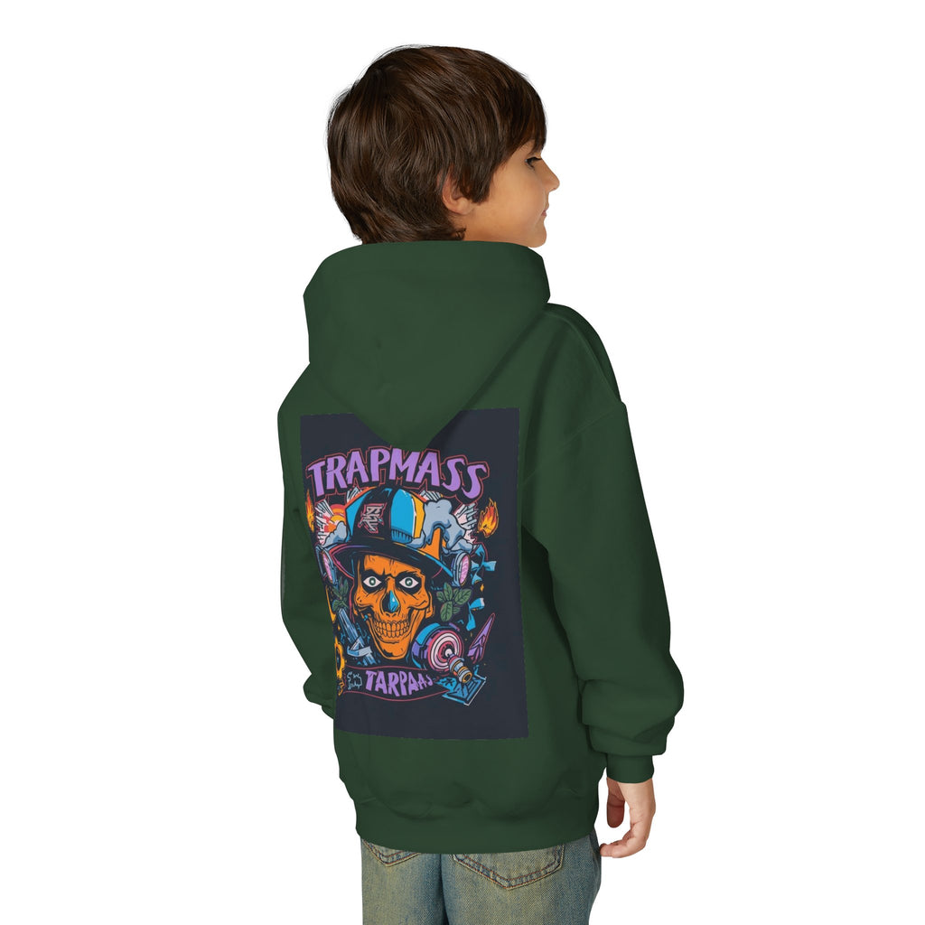 Trapmass Skull Graphic Hoodie — Youth Streetwear Rap-Inspired Pullover