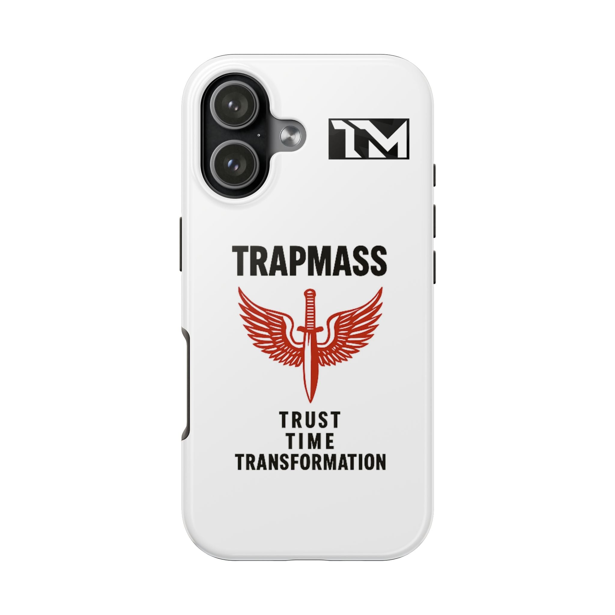 Trapmass Tough Phone Case — 'Trust Time Transformation' Protective Phone Cover