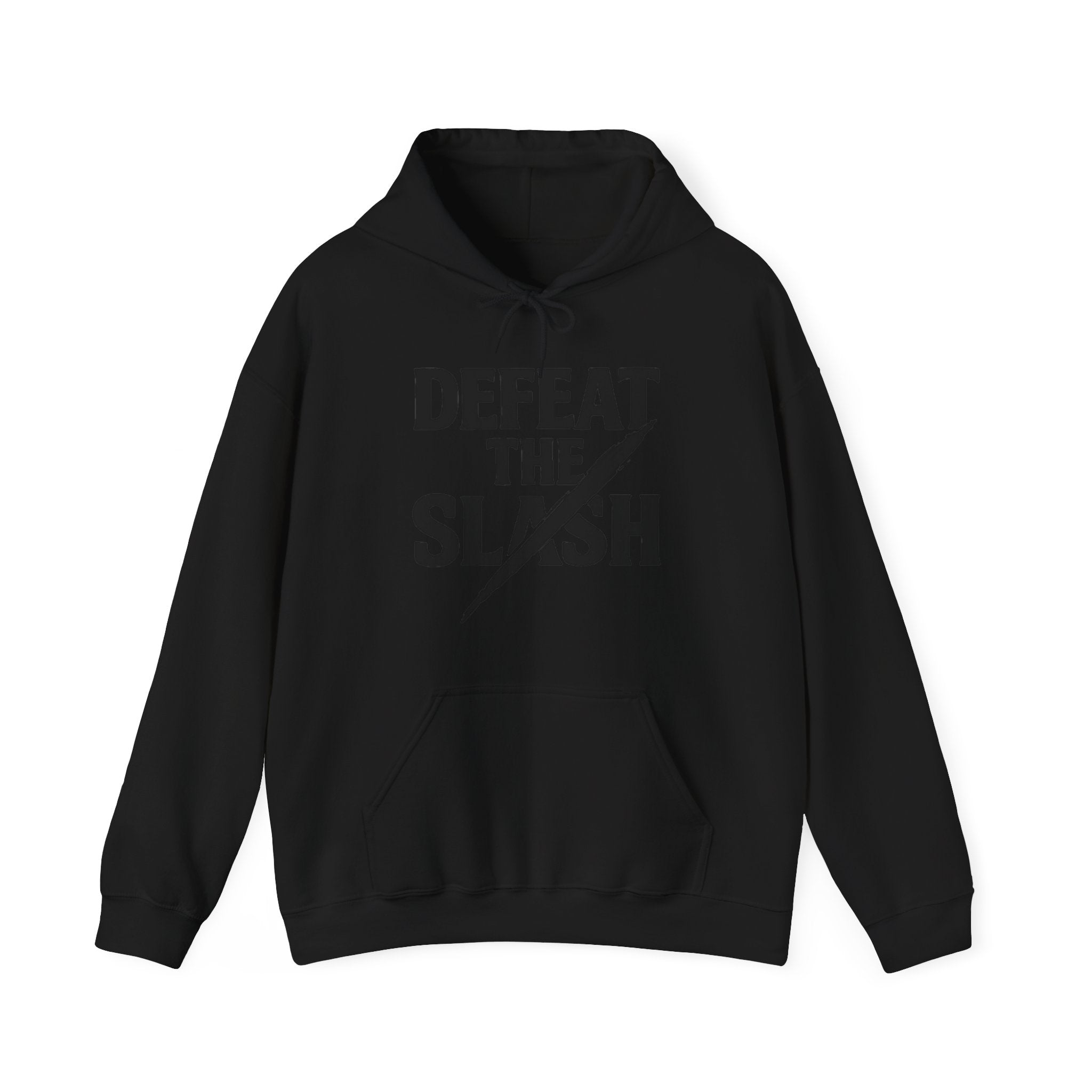Defeat the Slash Hoodie – Graphic Streetwear Pullover (TrapMass Logo)