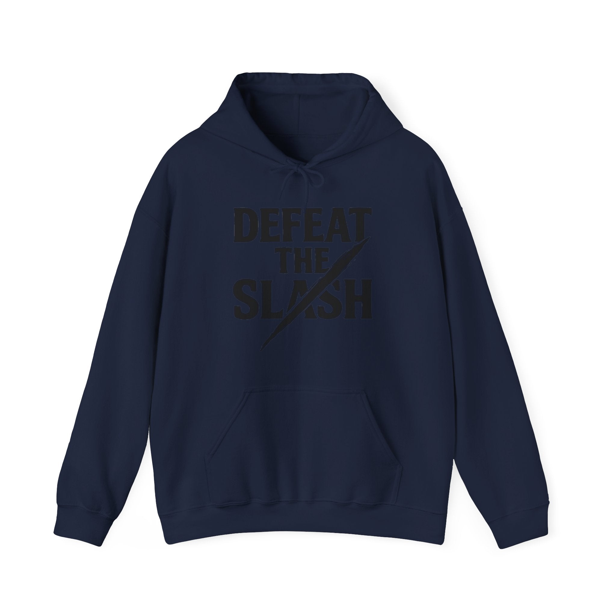 Defeat the Slash Hoodie – Graphic Streetwear Pullover (TrapMass Logo)