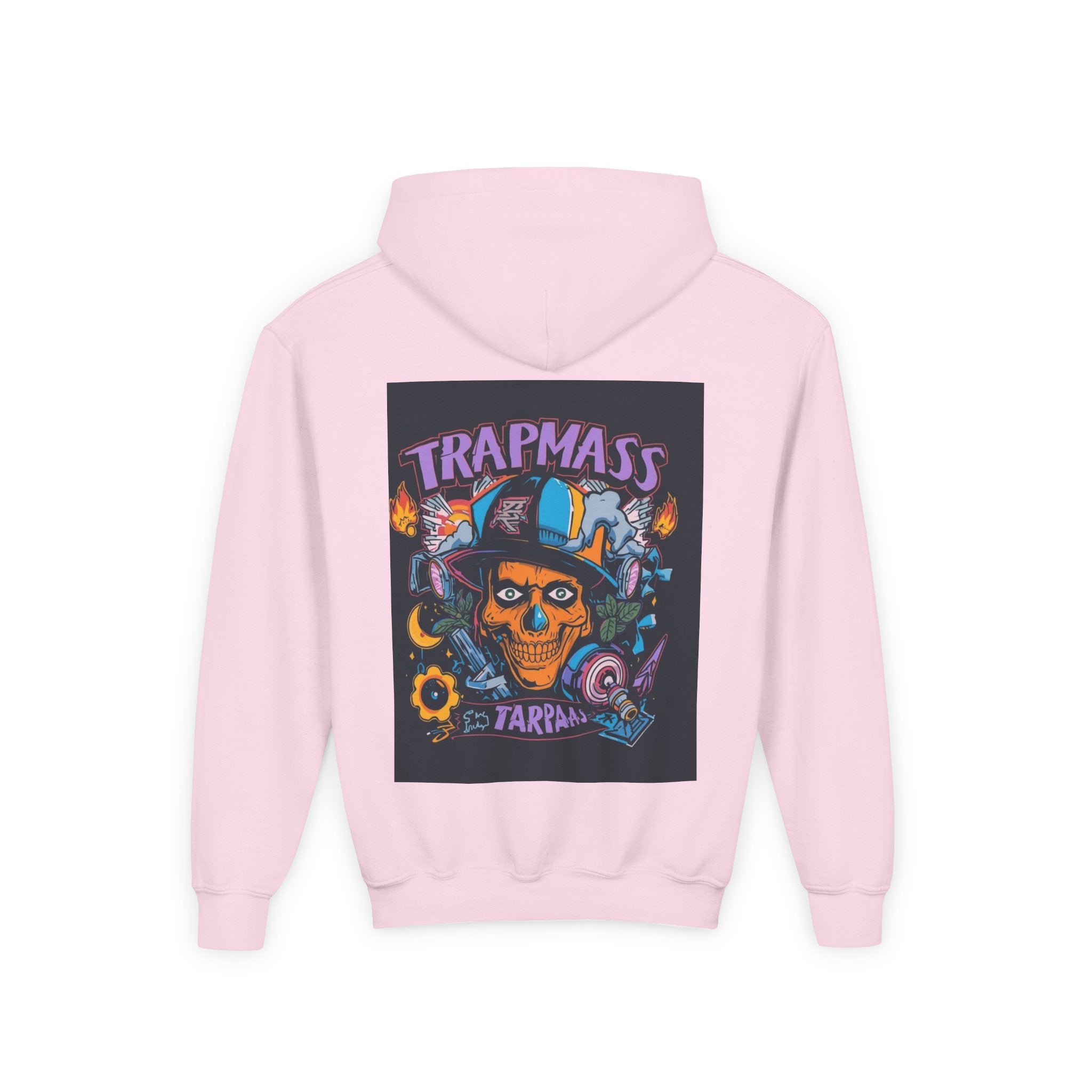 Trapmass Skull Graphic Hoodie — Youth Streetwear Rap-Inspired Pullover