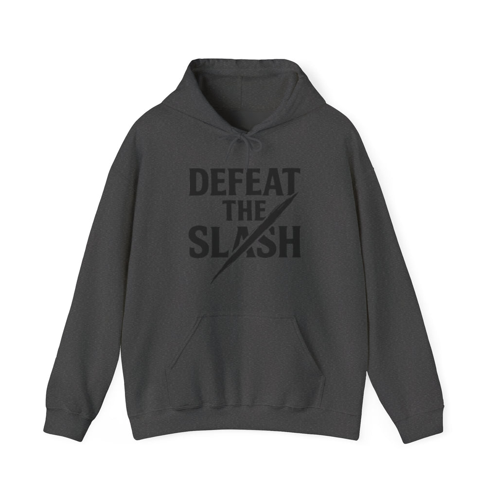 Defeat the Slash Hoodie – Graphic Streetwear Pullover (TrapMass Logo)