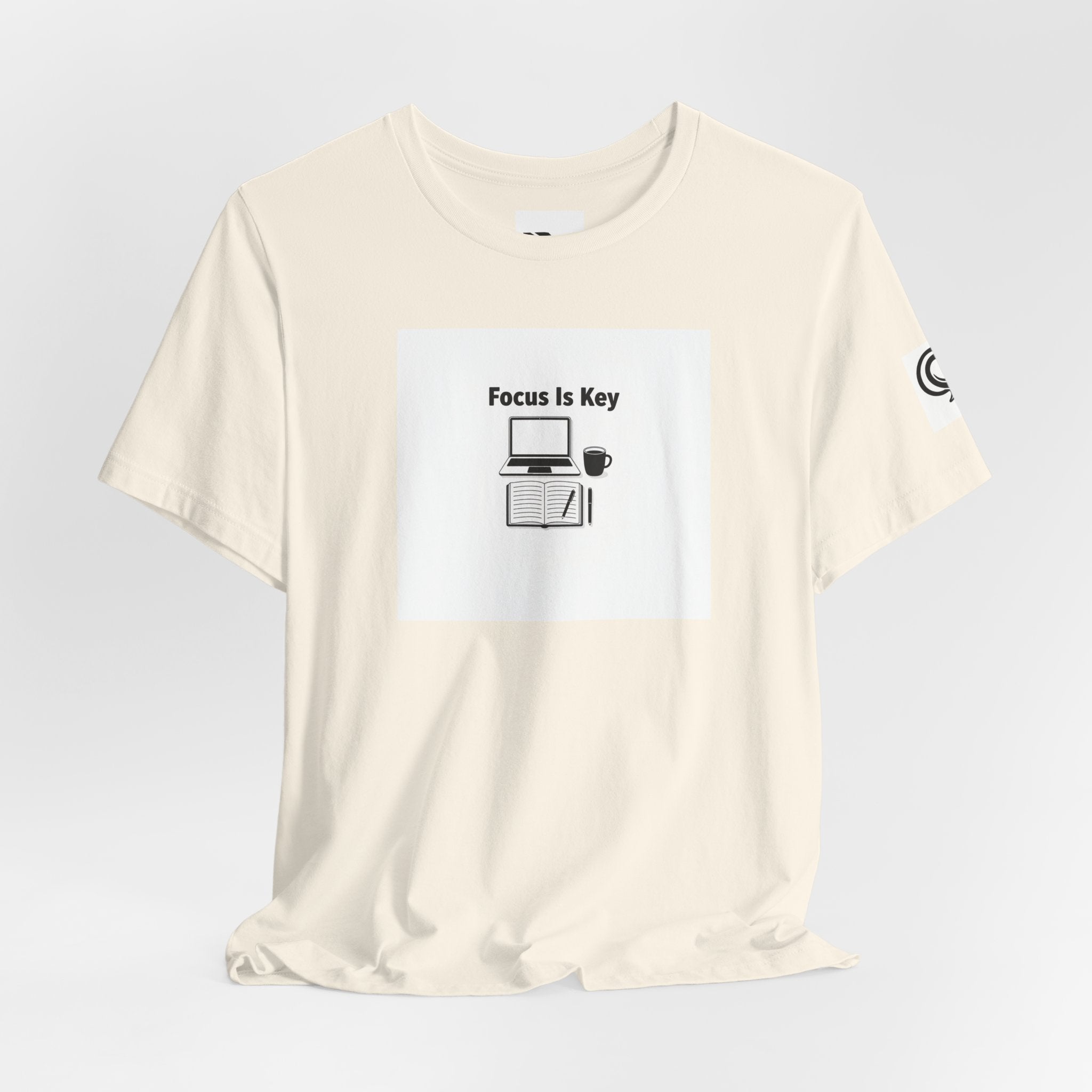 Focus Is Key Tee | WFH TRAPMASS workspace tee, minimal motivational typography