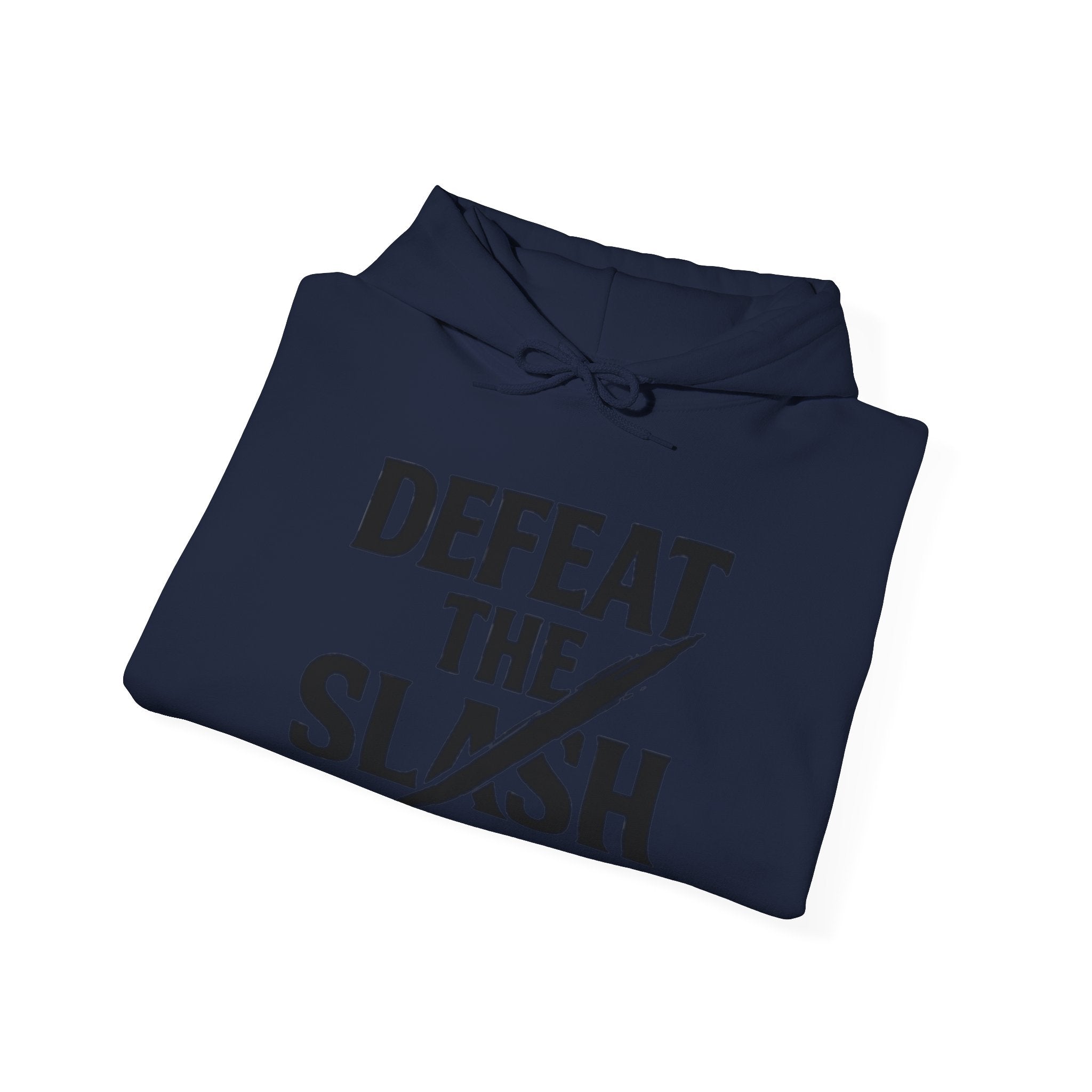 Defeat the Slash Hoodie – Graphic Streetwear Pullover (TrapMass Logo)