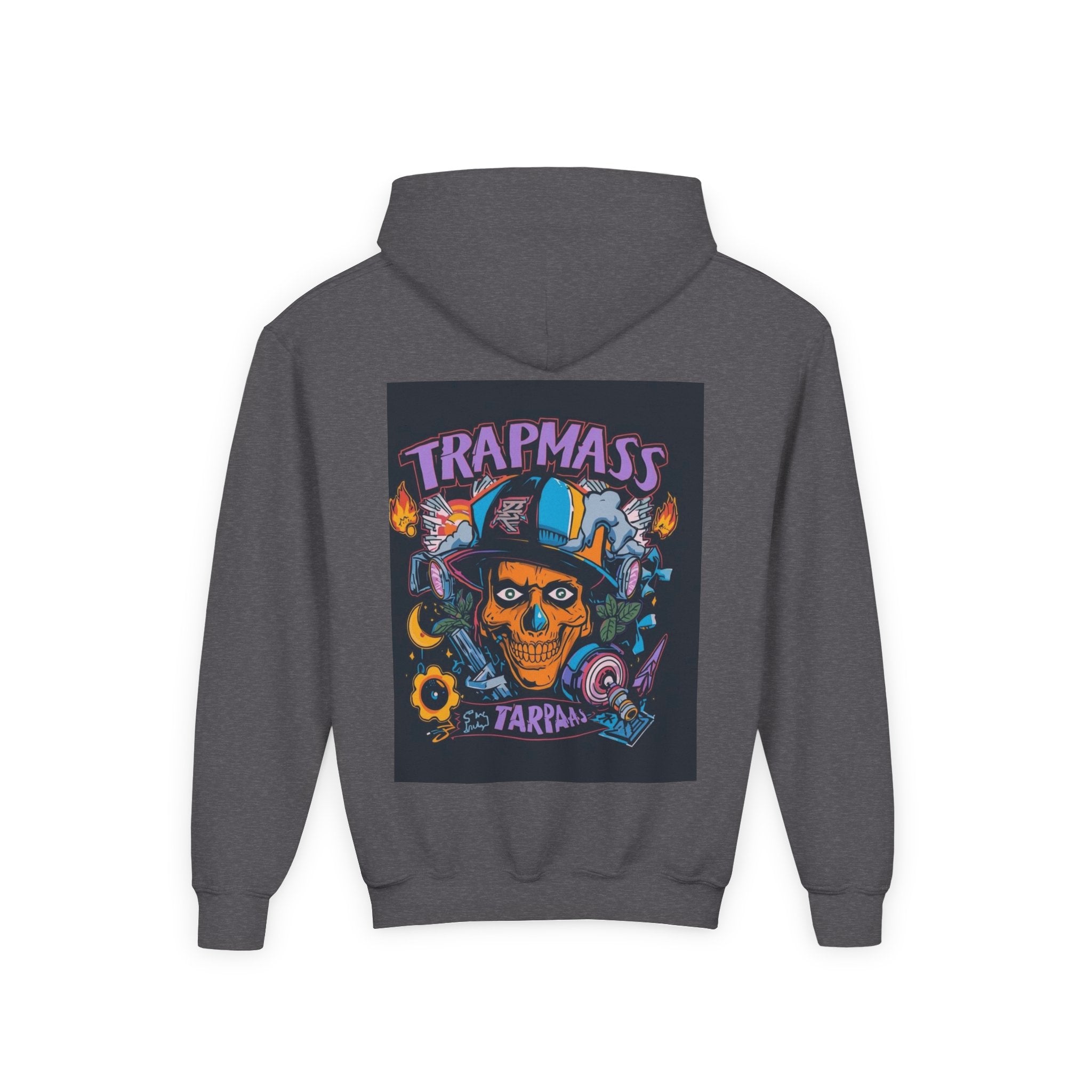 Trapmass Skull Graphic Hoodie — Youth Streetwear Rap-Inspired Pullover
