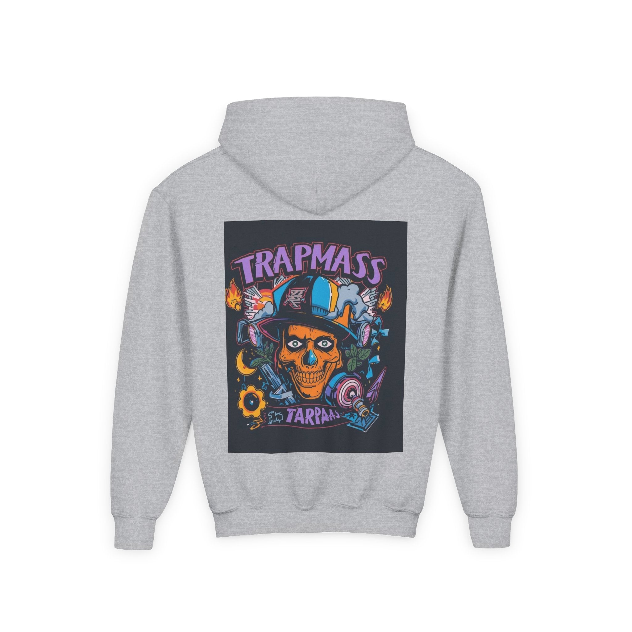 Trapmass Skull Graphic Hoodie — Youth Streetwear Rap-Inspired Pullover