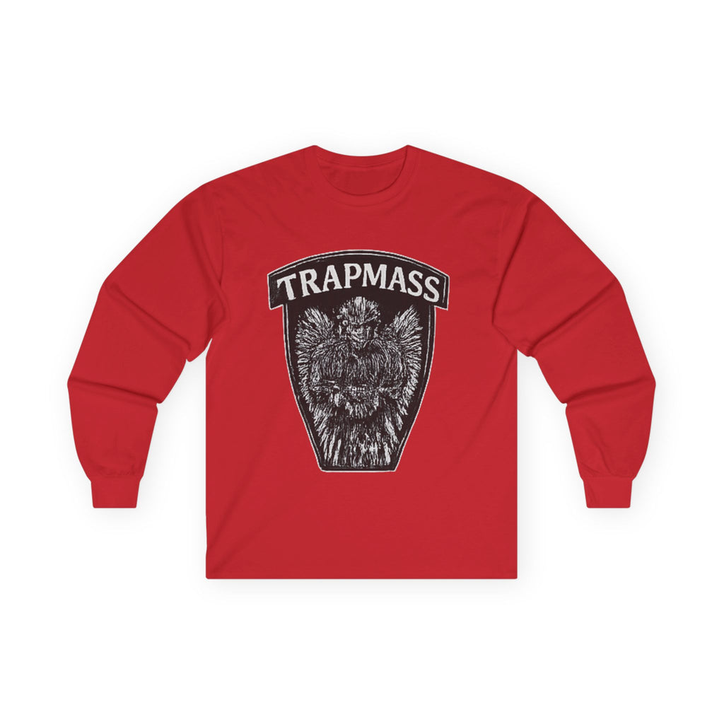 Trapmass Knife The Victory Long Sleeve Tee — Gothic Crest Graphic Shirt