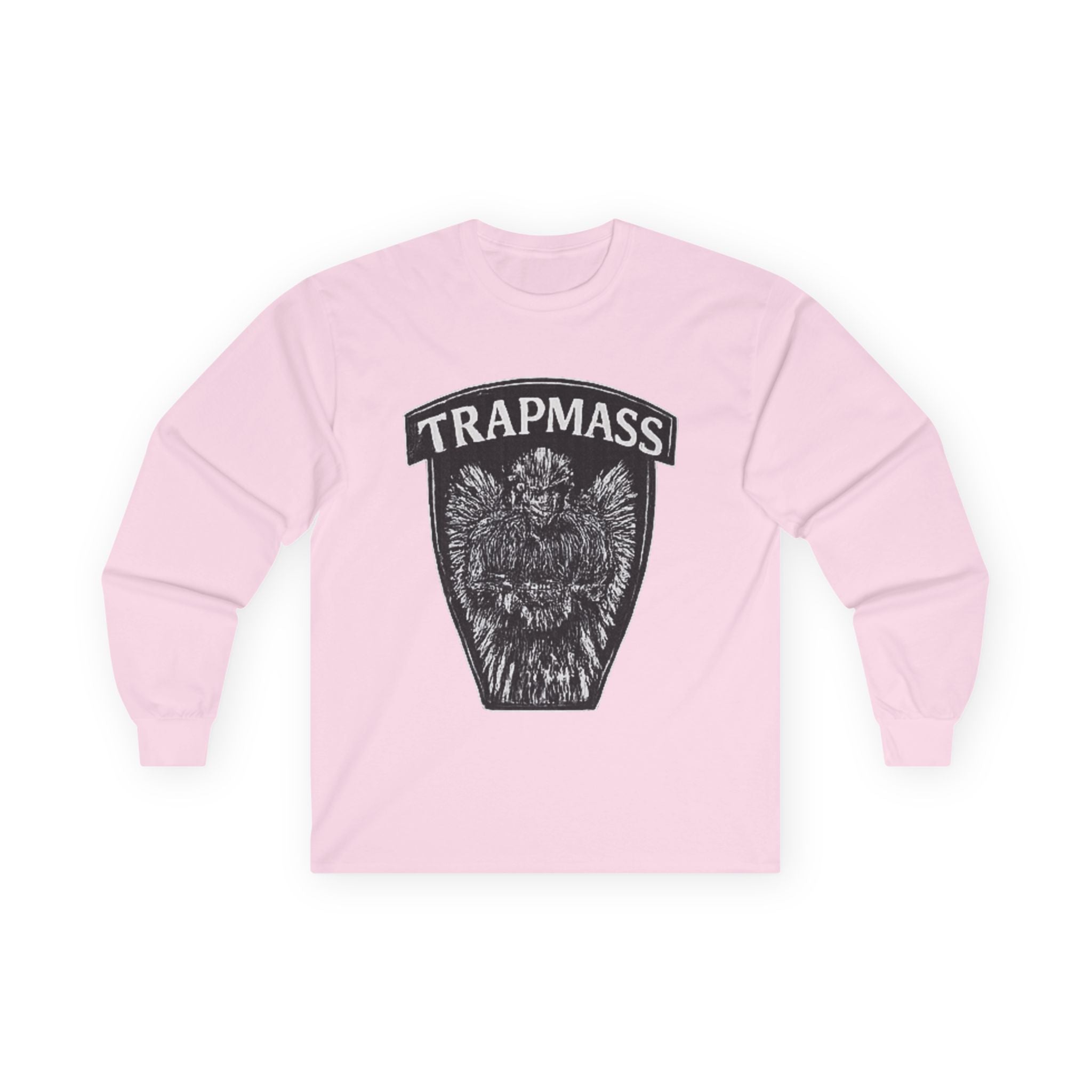 Trapmass Knife The Victory Long Sleeve Tee — Gothic Crest Graphic Shirt