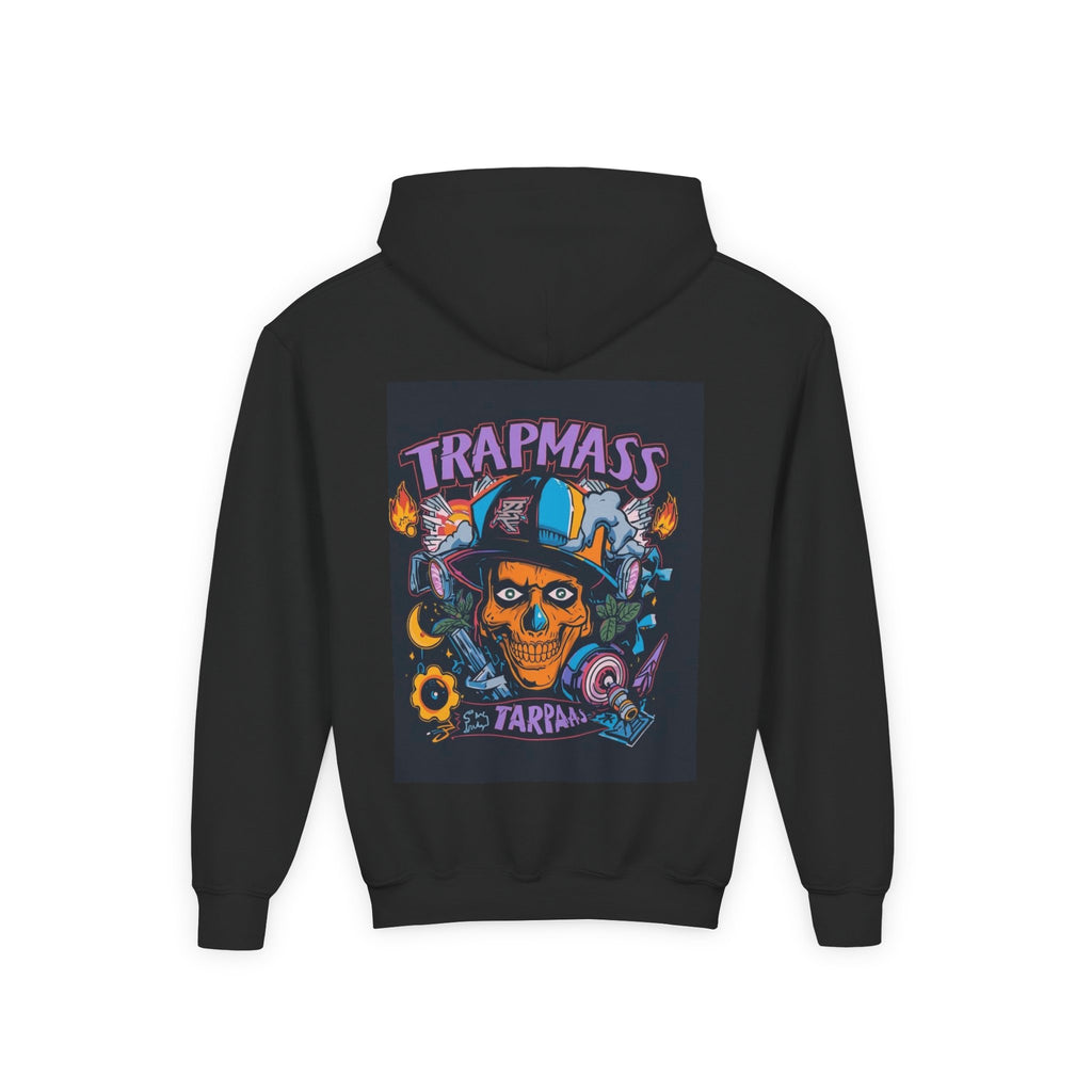 Trapmass Skull Graphic Hoodie — Youth Streetwear Rap-Inspired Pullover