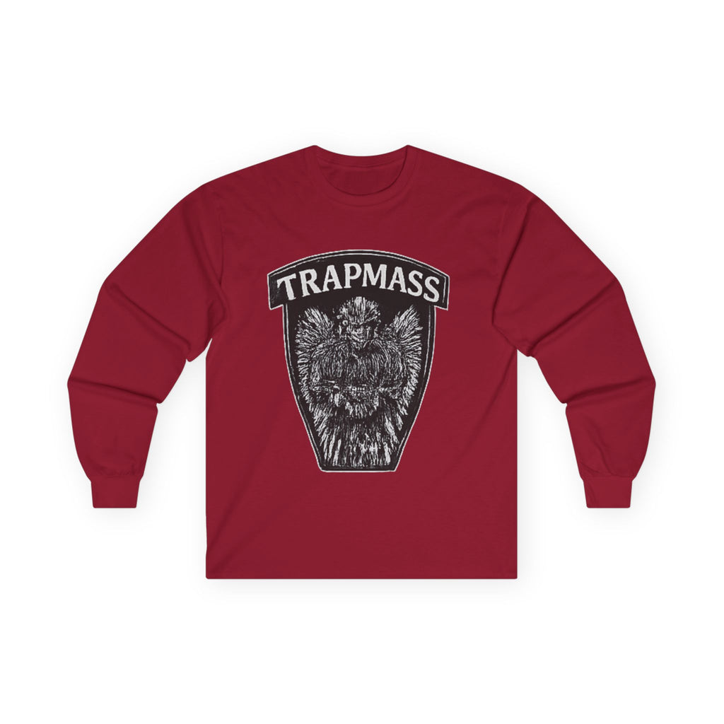 Trapmass Knife The Victory Long Sleeve Tee — Gothic Crest Graphic Shirt